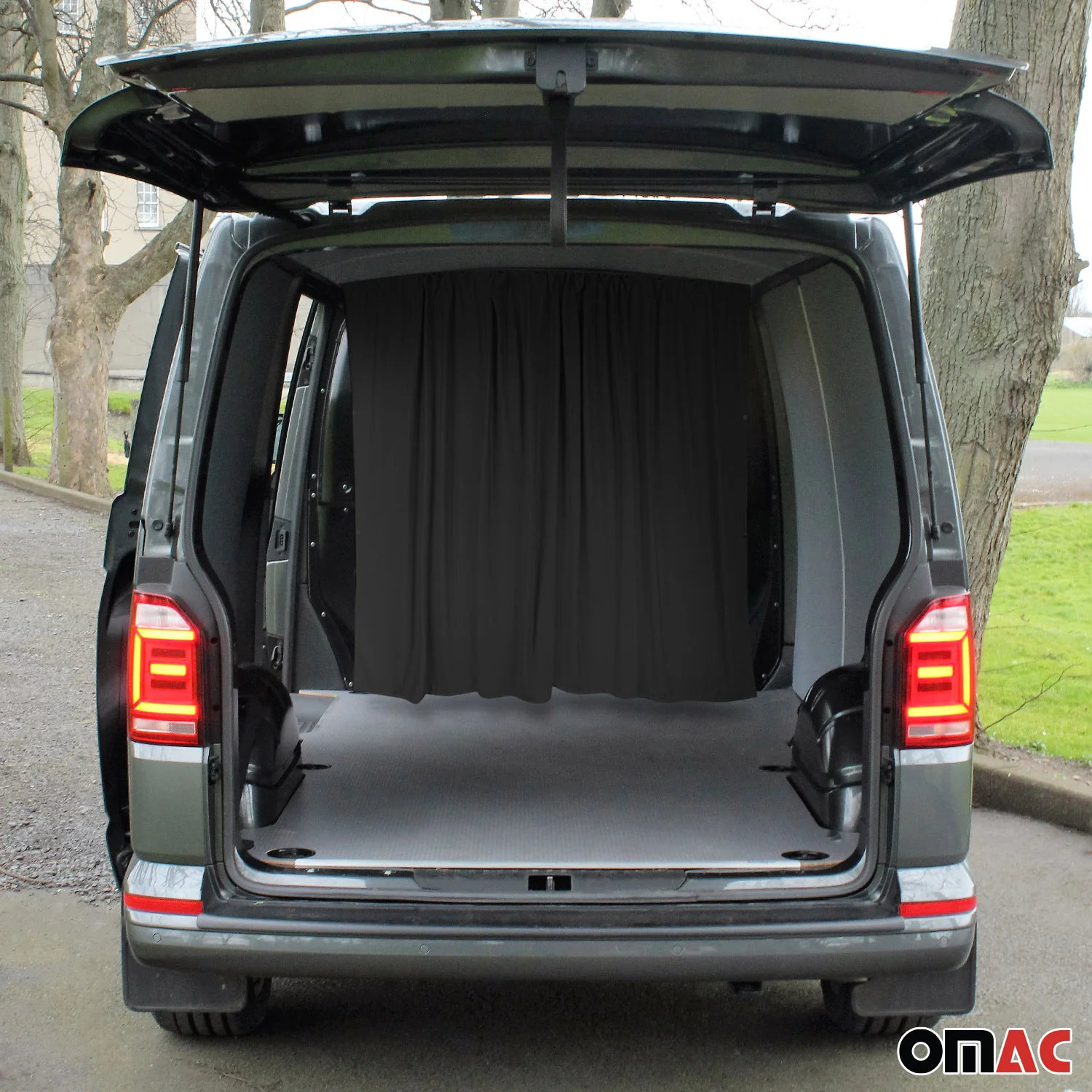 RAM ProMaster Cabin Divider Curtains Privacy Curtains Black 2 Curtains - Image 2