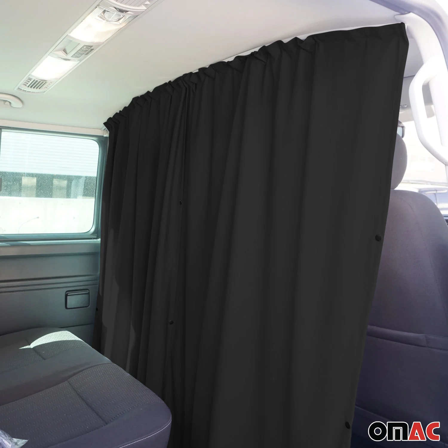 Volkswagen Grand California Cabin Divider Curtains Privacy Curtains Black 2 Curtains - Image 6