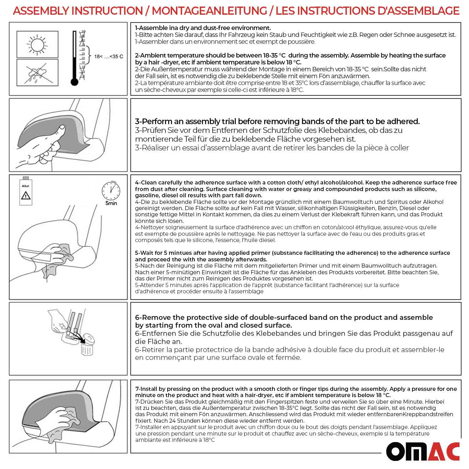 2011-2019 Ford Fiesta / B-Max Side Mirror Cover Caps Matt Stainless Steel 2 Pcs - Image 4