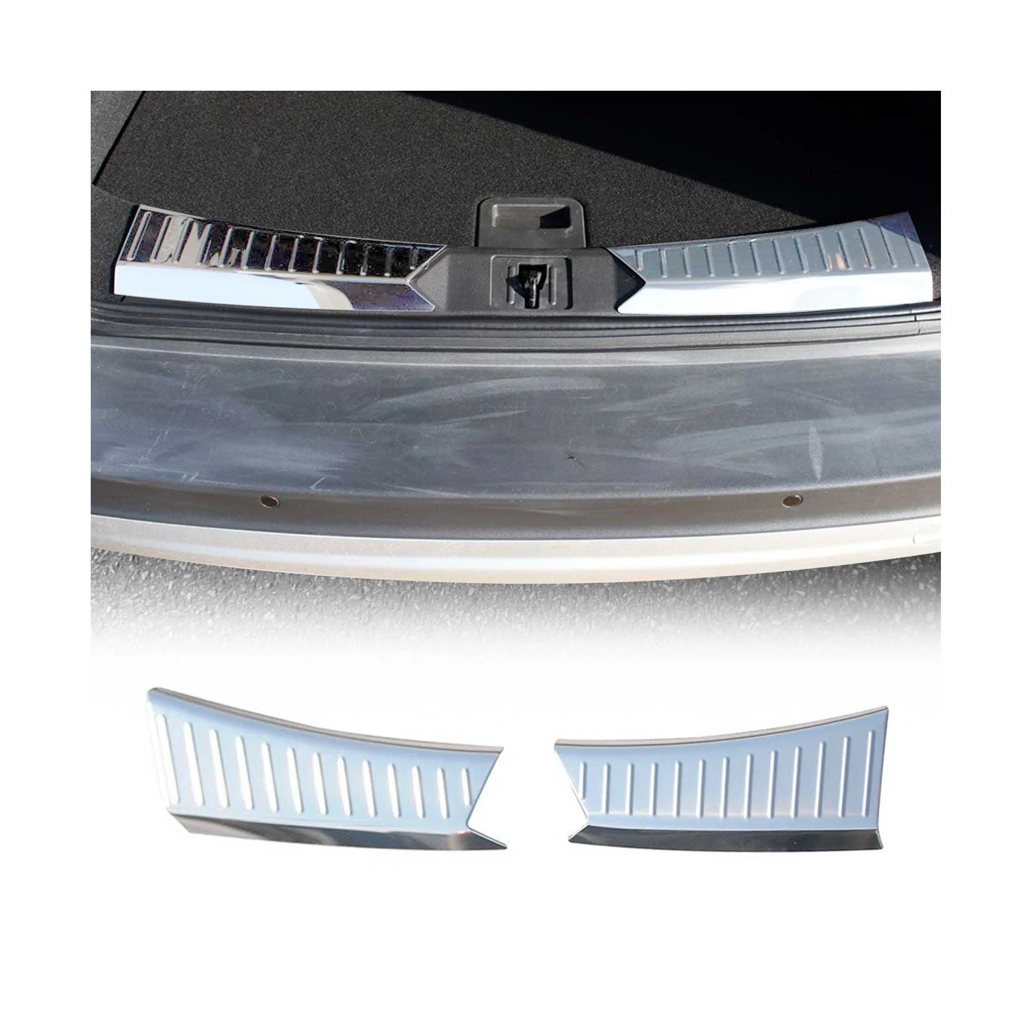 2013-2016 Ford Escape Trunk Sill Cover Bumper Guard Protector S. Steel 2Pcs