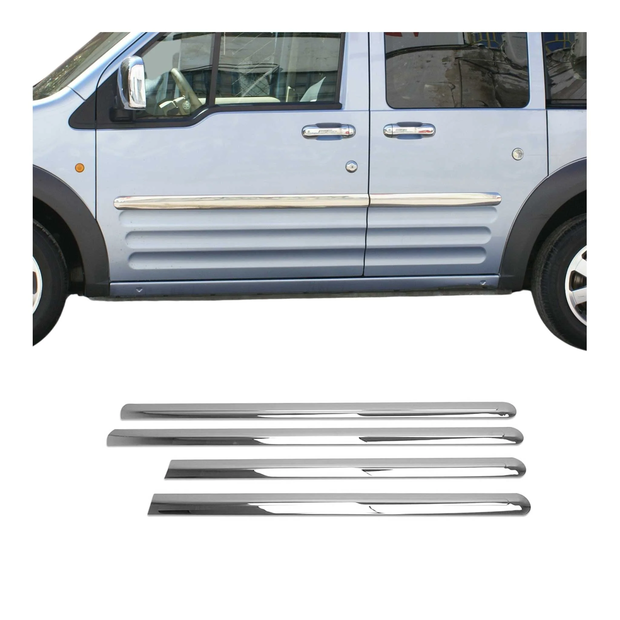 2010-2013 Ford Transit Connect L2 Long Side Door Molding Trim Stainless Steel Silver