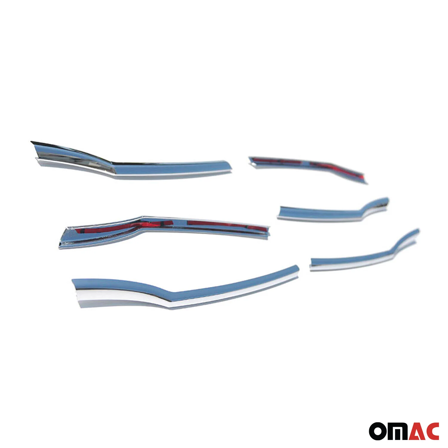 2008-2011 Honda Accord Sedan Front Bumper Grill Trim Molding Silver 6 Pcs - Image 5