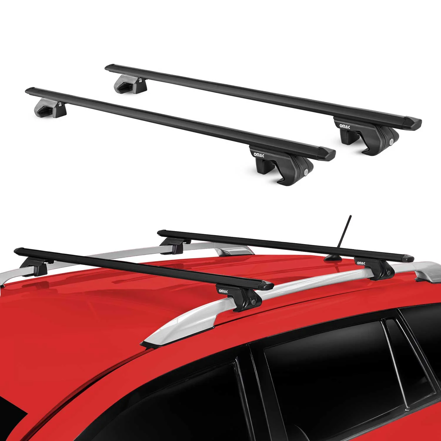 1995-2001 Honda Passport Roof Rack Cross Bars Black Luggage Carrier 2 Pcs - Image 2