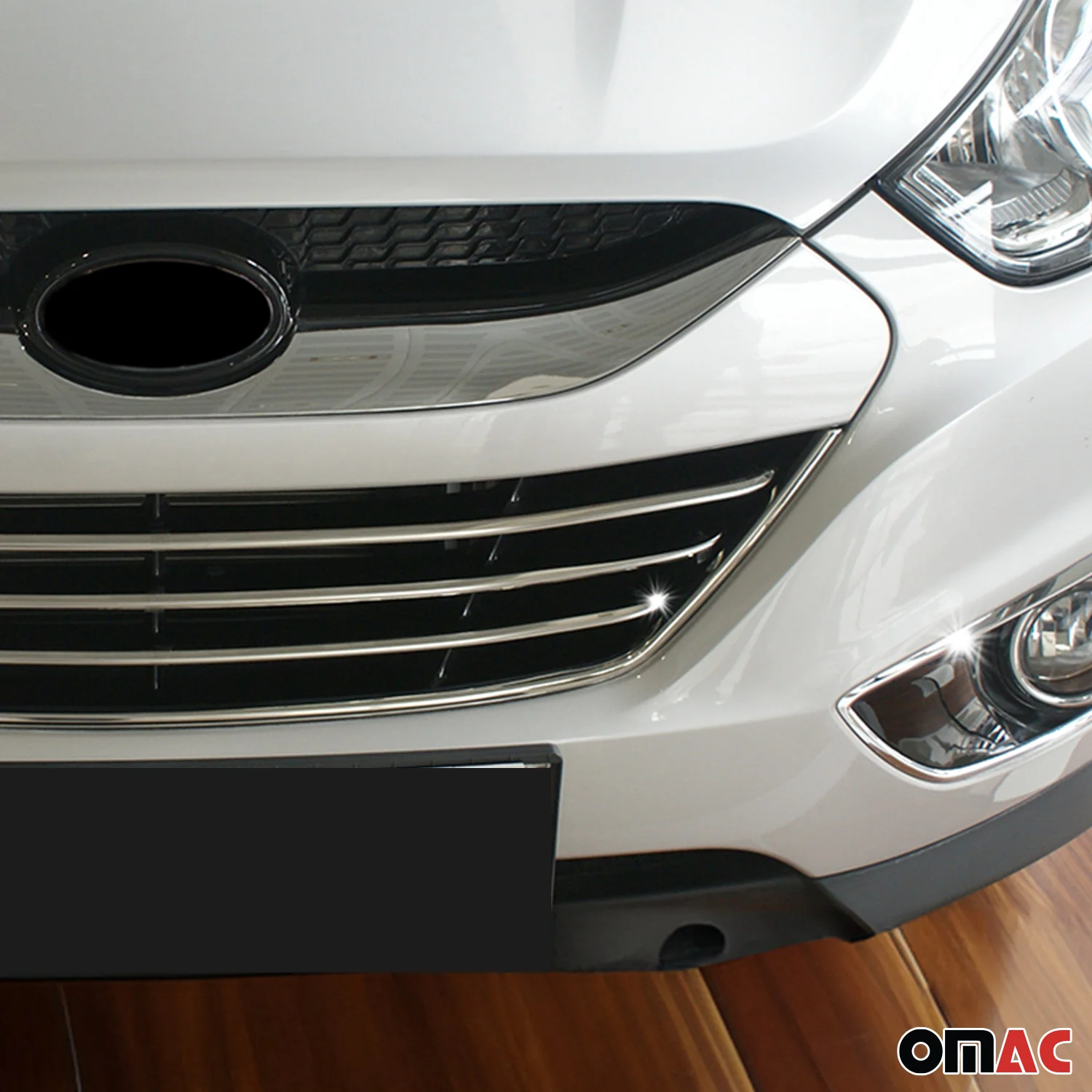 2010-2015 Hyundai Tucson Front Bumper Grill Trim Molding Stainless Steel Silver 4 Pcs - Image 2