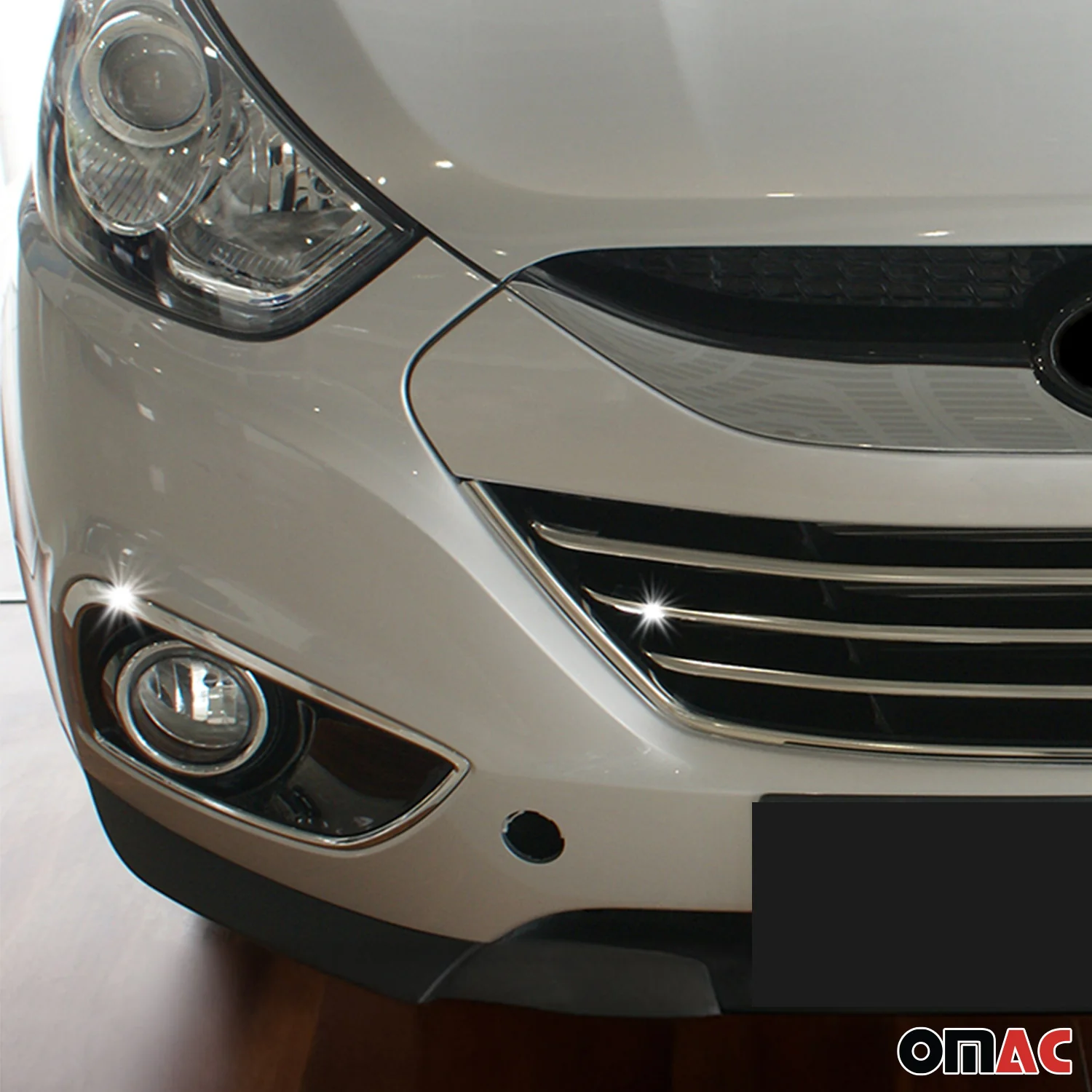 2010-2015 Hyundai Tucson Front Bumper Grill Trim Molding Stainless Steel Silver 4 Pcs - Image 3