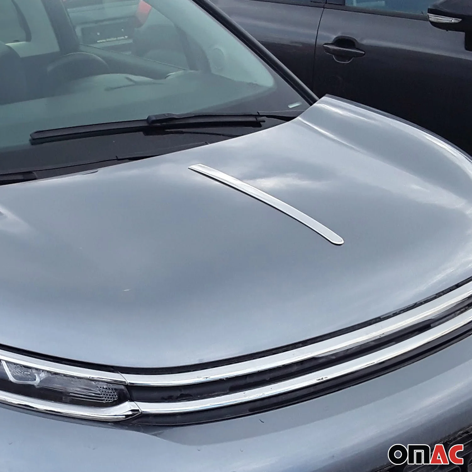 2015-2018 Jeep Renegade Front Hood Bonnet Strip Styling Trim Steel Silver - Image 2