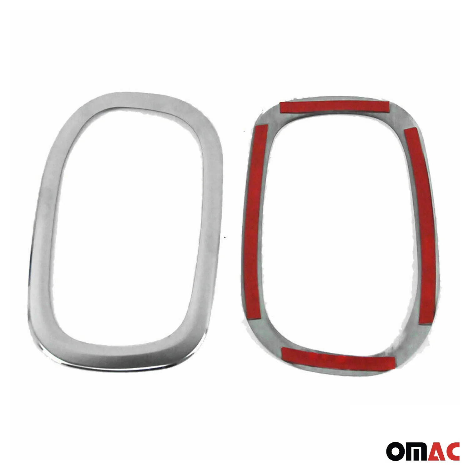 2019-2024 Jeep Renegade Rear Reflector Lamp Rim Frame Silver Steel 2 Pcs - Image 3