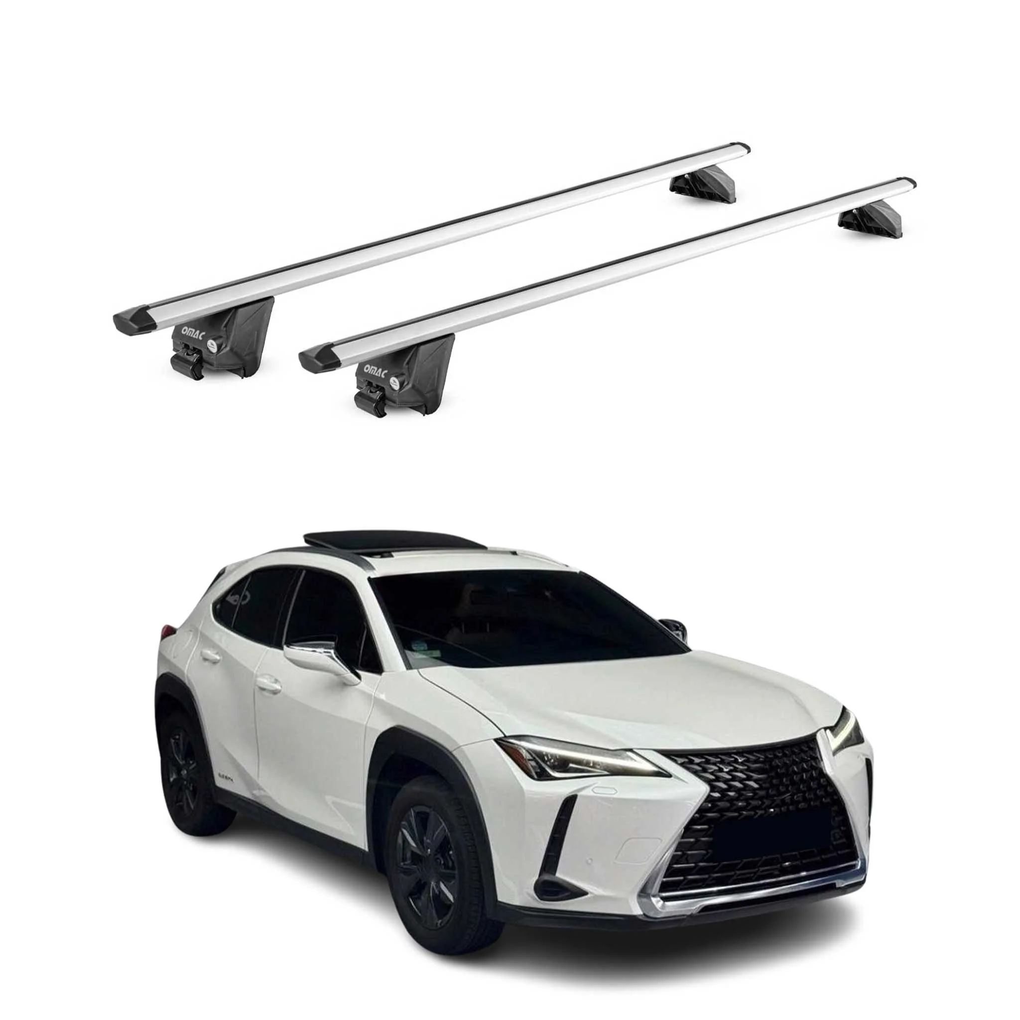 2019-2026 Lexus UX200 UX250h Roof Rack Cross Bars Silver Carrier 2 Pcs