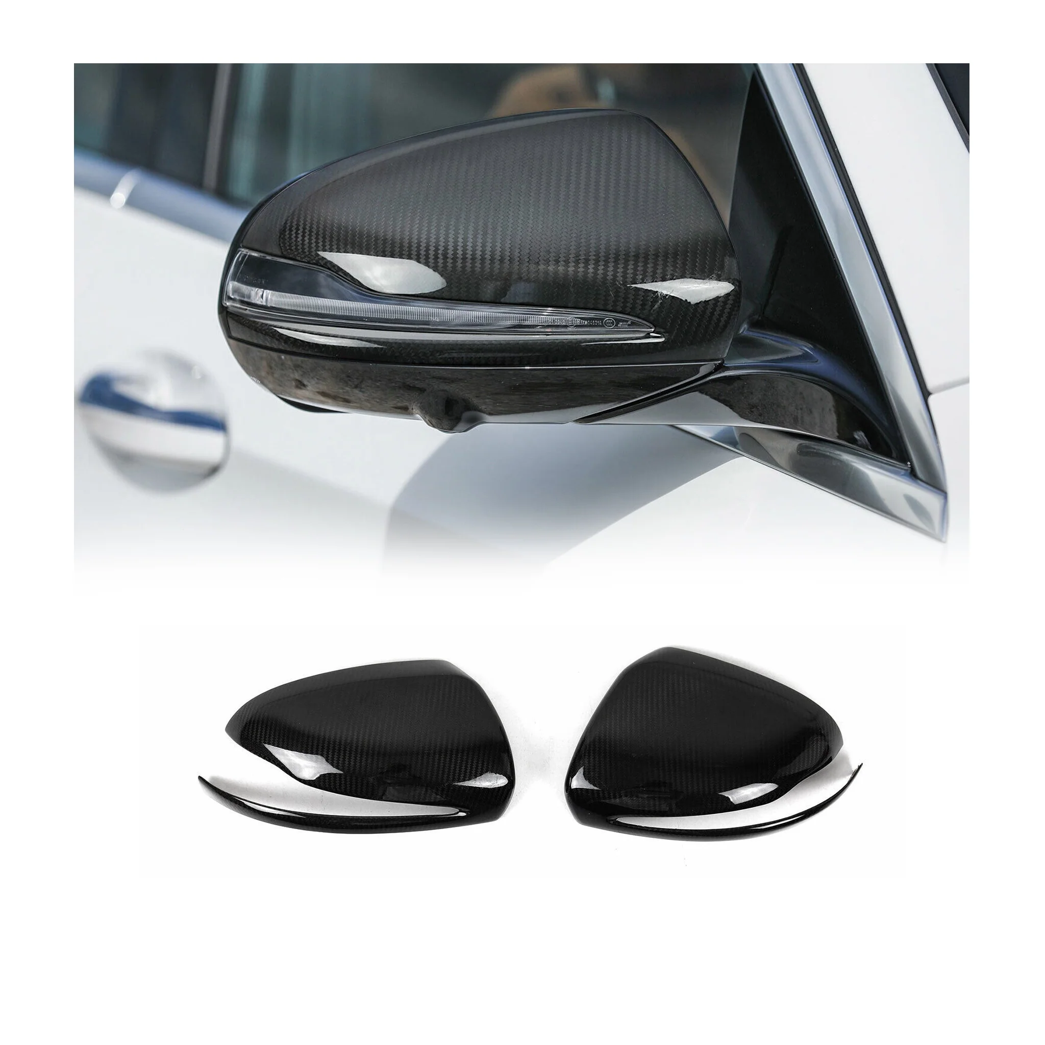 2020-2026 Mercedes GLB Class X257 Side Mirror Cover Caps Carbon Fiber 2Pcs