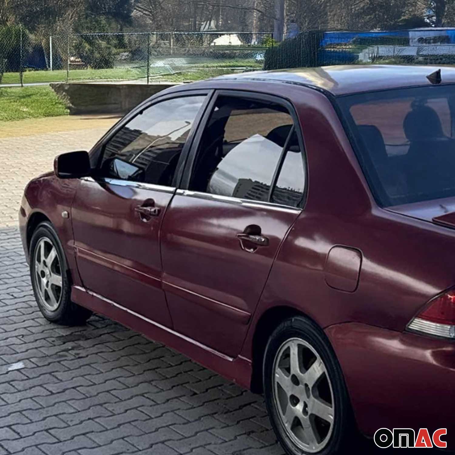 2004-2006 Mitsubishi Lancer Window Molding Trim Streamer Stainless Steel Silver 4 Pcs - Image 3