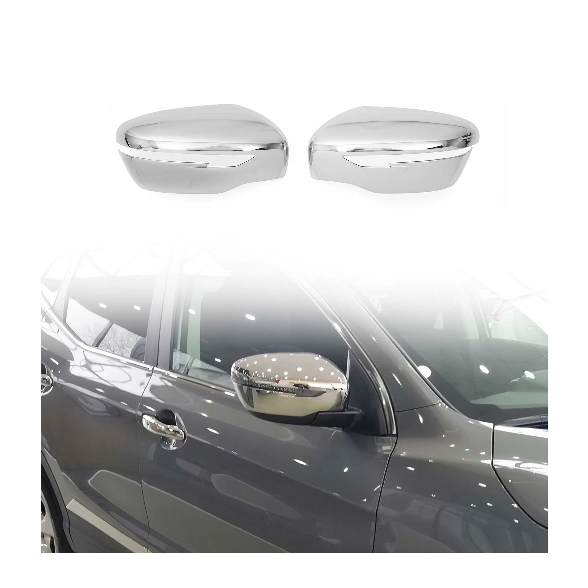 2015-2024 Nissan Murano Side Mirror Cover Caps Chrome Silver 2 Pcs