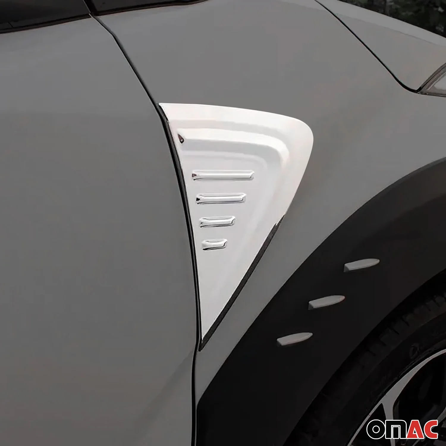 2018-2022 Toyota C-HR Side Door Molding Trim Skirt Garnish Silver 2 Pcs - Image 2