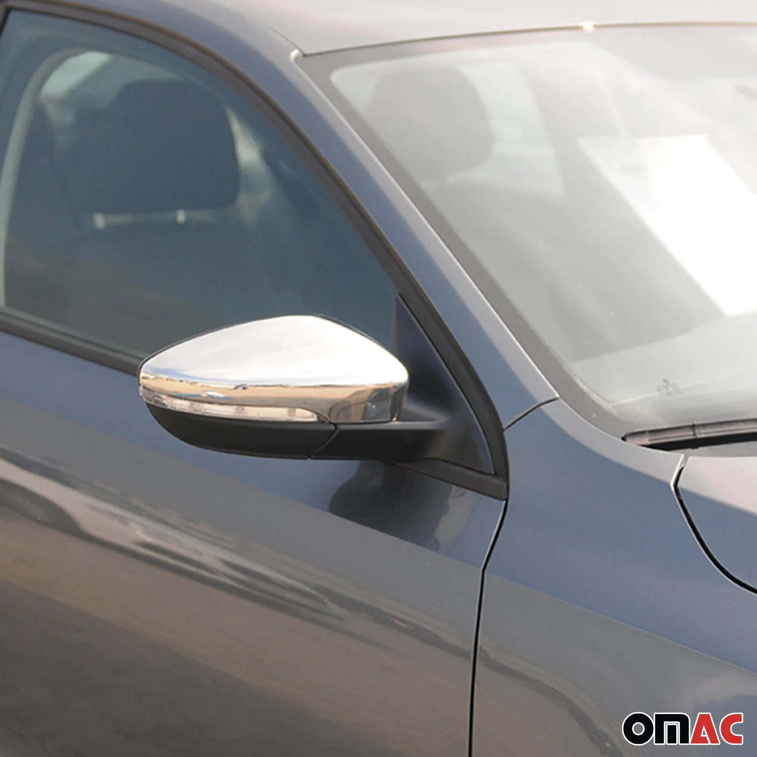 2012-2019 VW Beetle Side Mirror Cover Caps Stainless Steel Silver 2 Pcs - Image 3