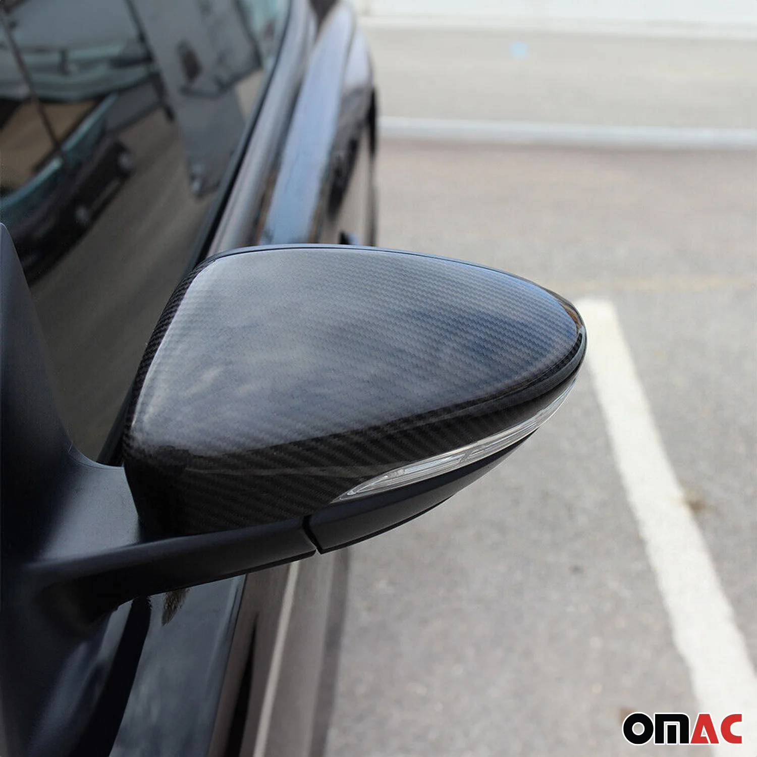 2012-2016 VW EOS Side Mirror Cover Caps Carbon Fiber Black 2 Pcs - Image 3