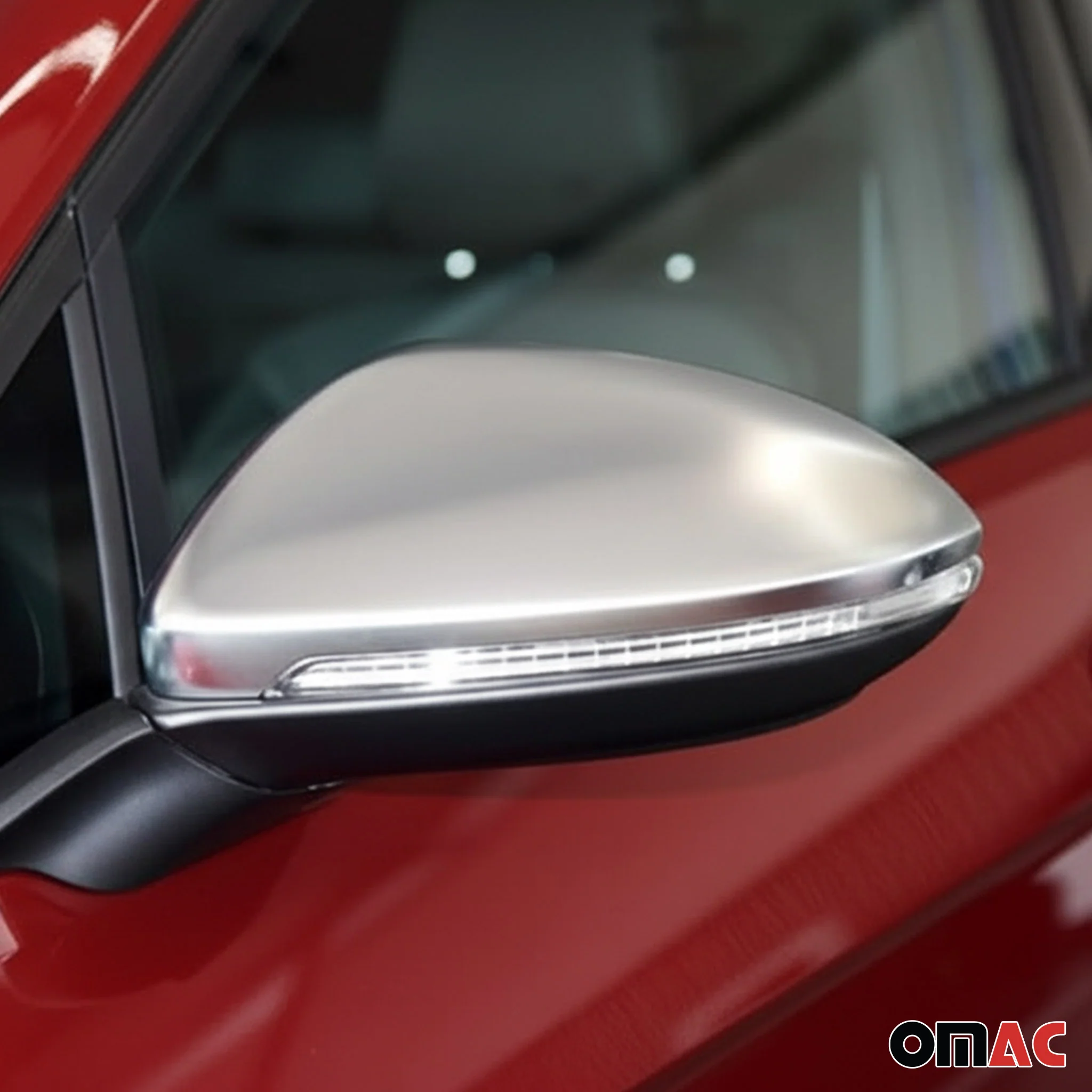 2010-2014 VW Golf Mk6 Side Mirror Cover Caps Matt Stainless Steel Silver 2 Pcs - Image 2