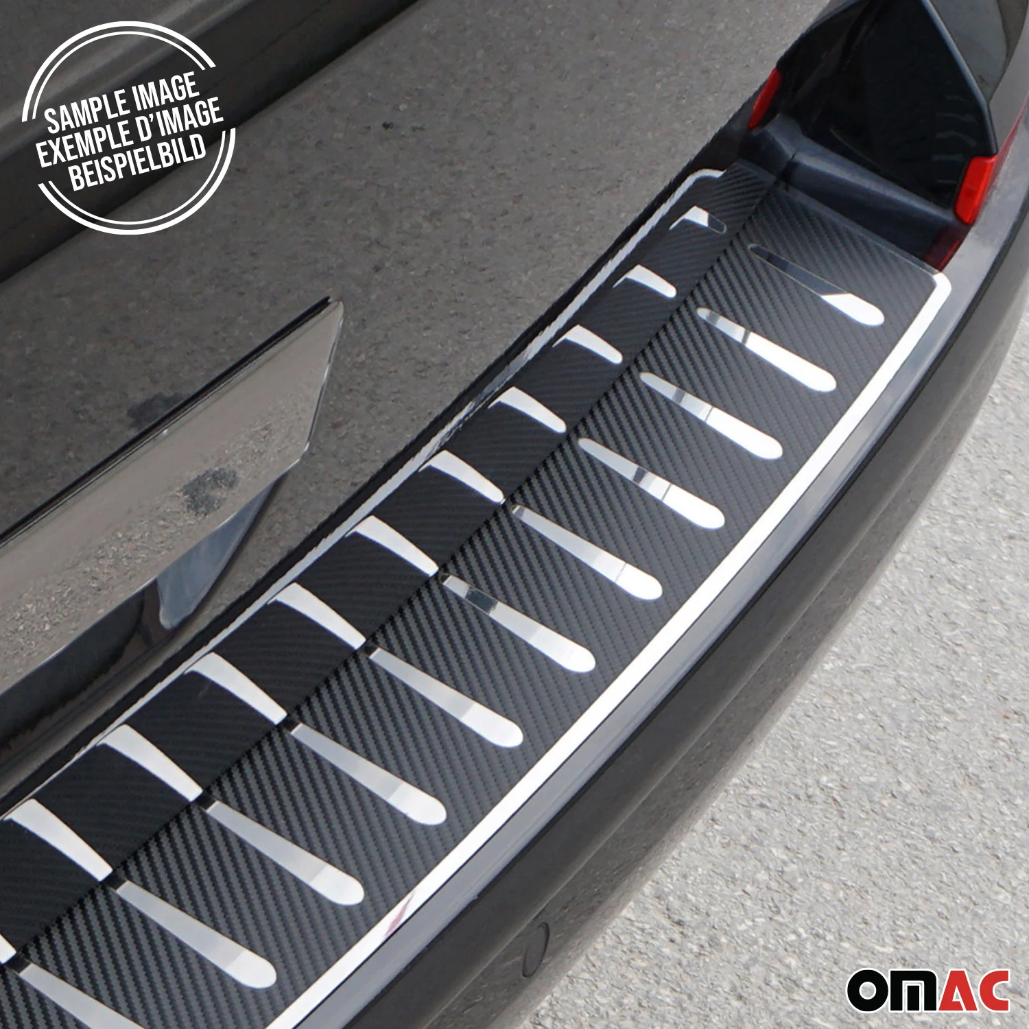 2015-2021 VW Golf Mk7 Rear Bumper Guard Carbon Foiled & Stainless Steel Silver - Image 5