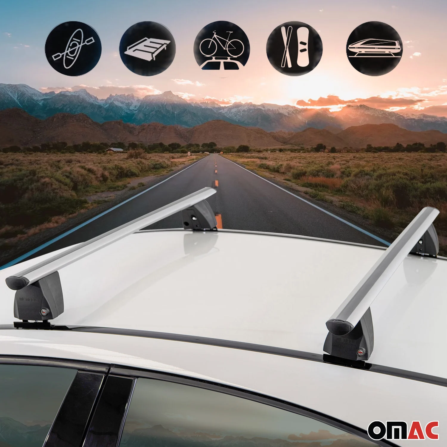 2021-2024 BMW 3 Series G20 Sedan 2019-2024 / M3 G80 Roof Rack Cross Bars Silver - Image 3