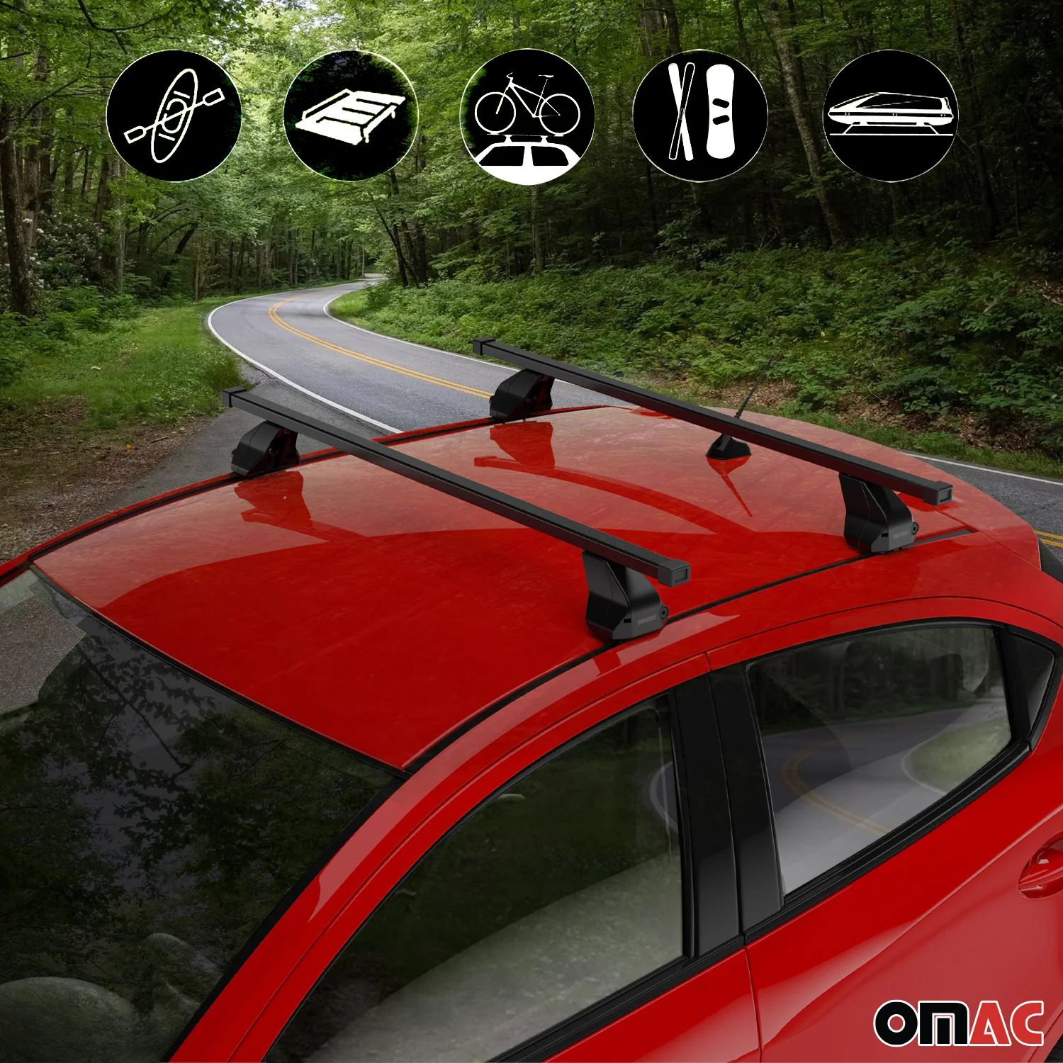 2012-2017 Tesla Model S Roof Rack Cross Bars Black - Image 3