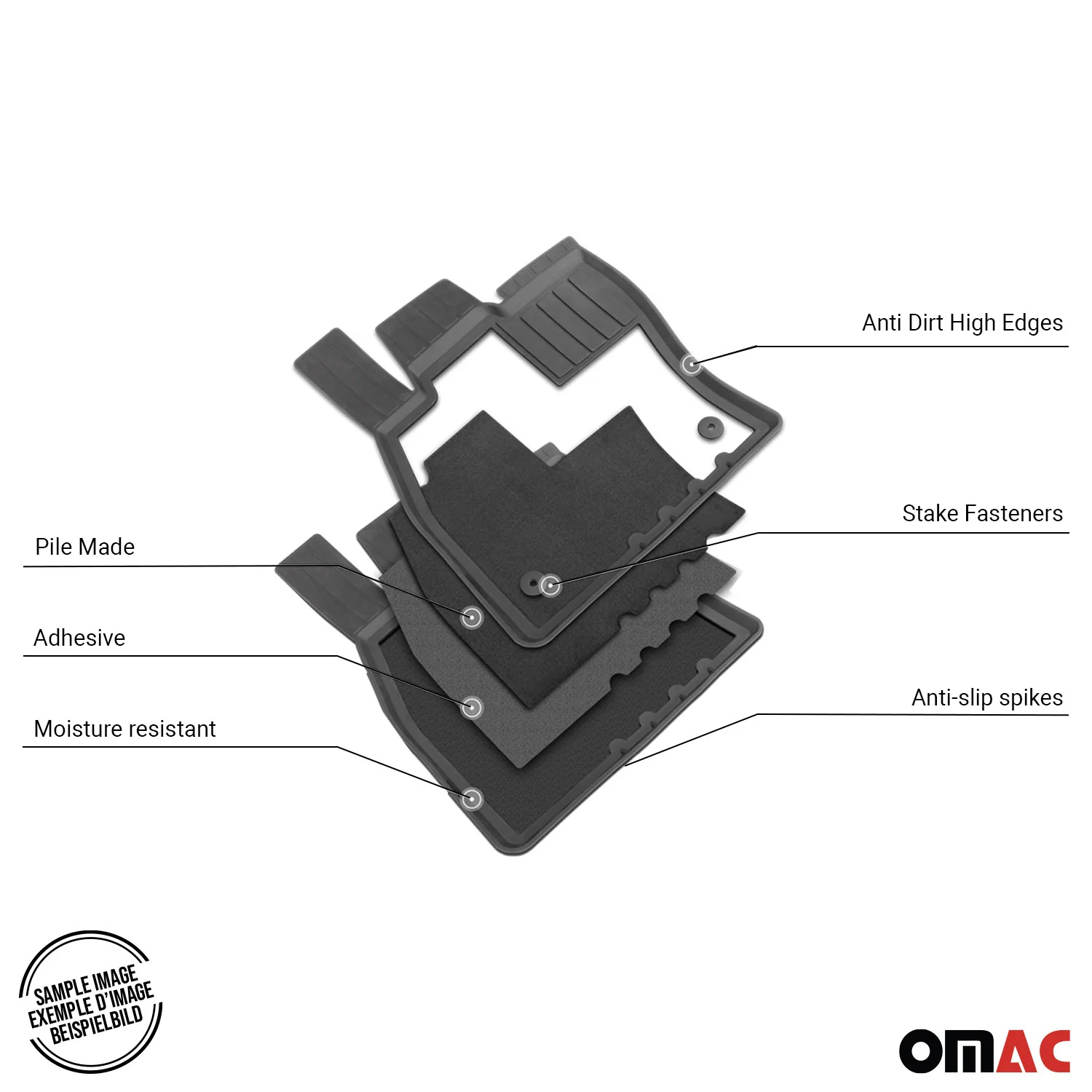 2019-2025 Toyota RAV4 Floor Mats Liners Full Set All Weather Black - Image 2