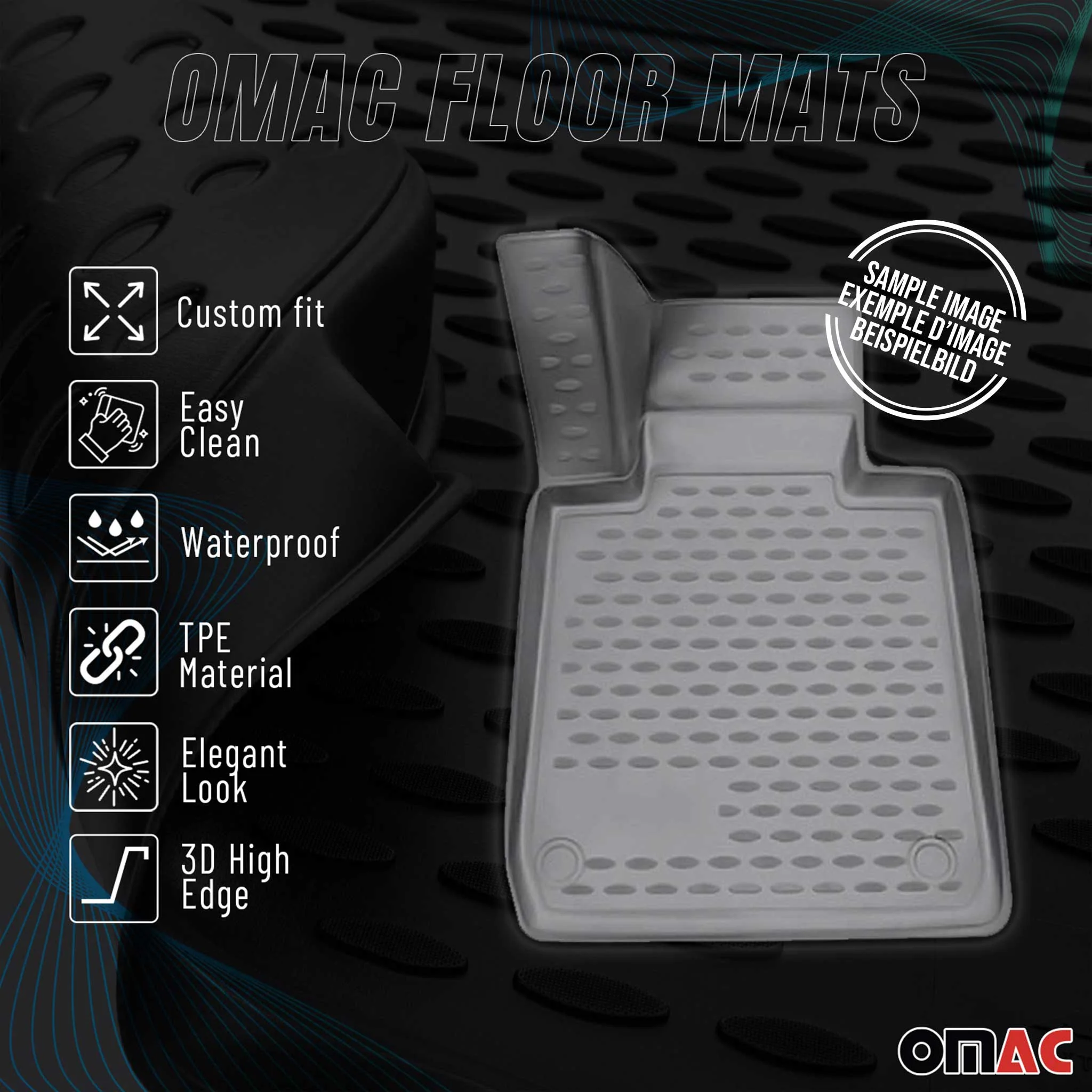 2004-2010 Toyota Sienna Floor Mats Liners Full Set All Weather Gray - Image 2