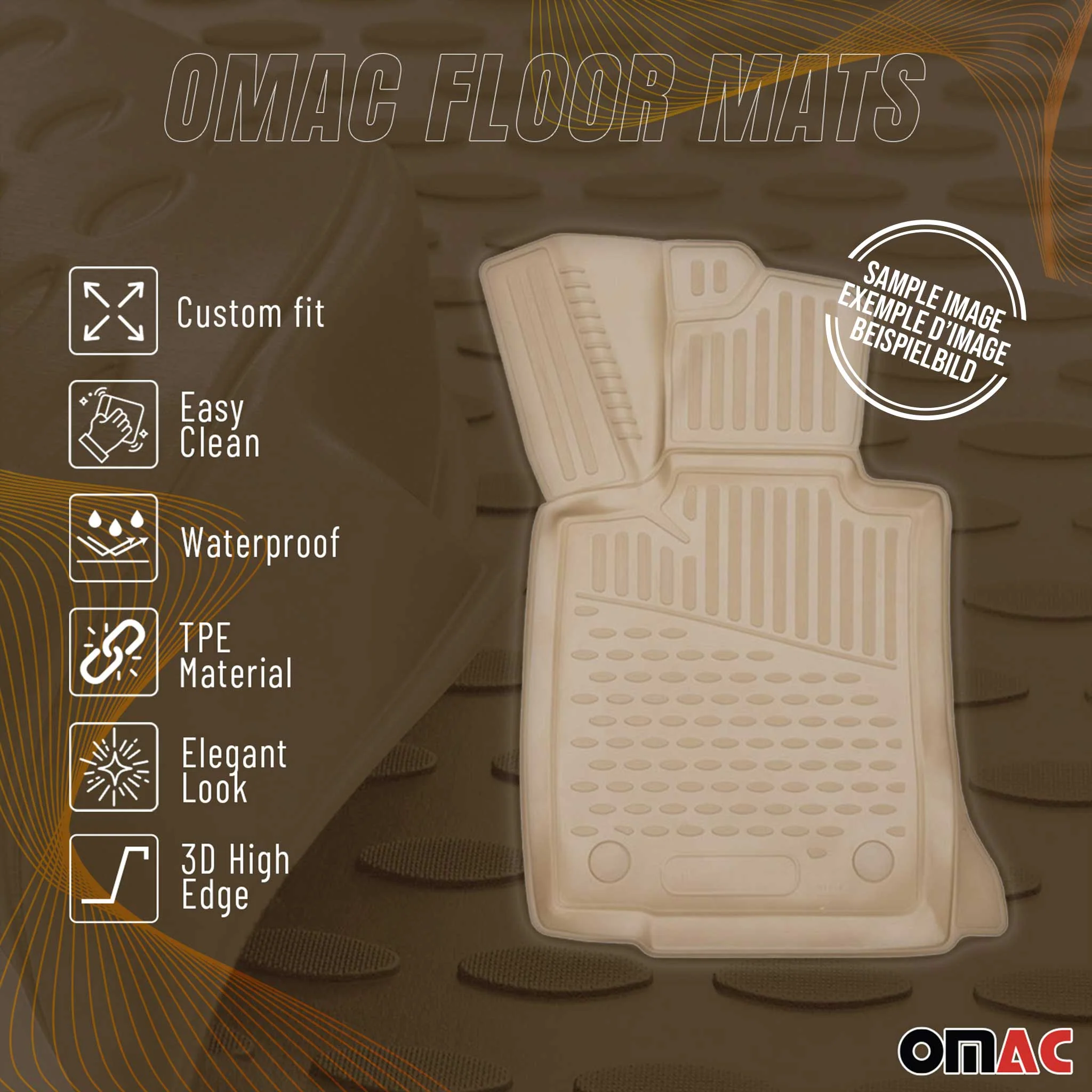 2002-2006 Honda CR-V Floor Mats Liners Full Set All Weather Beige - Image 2