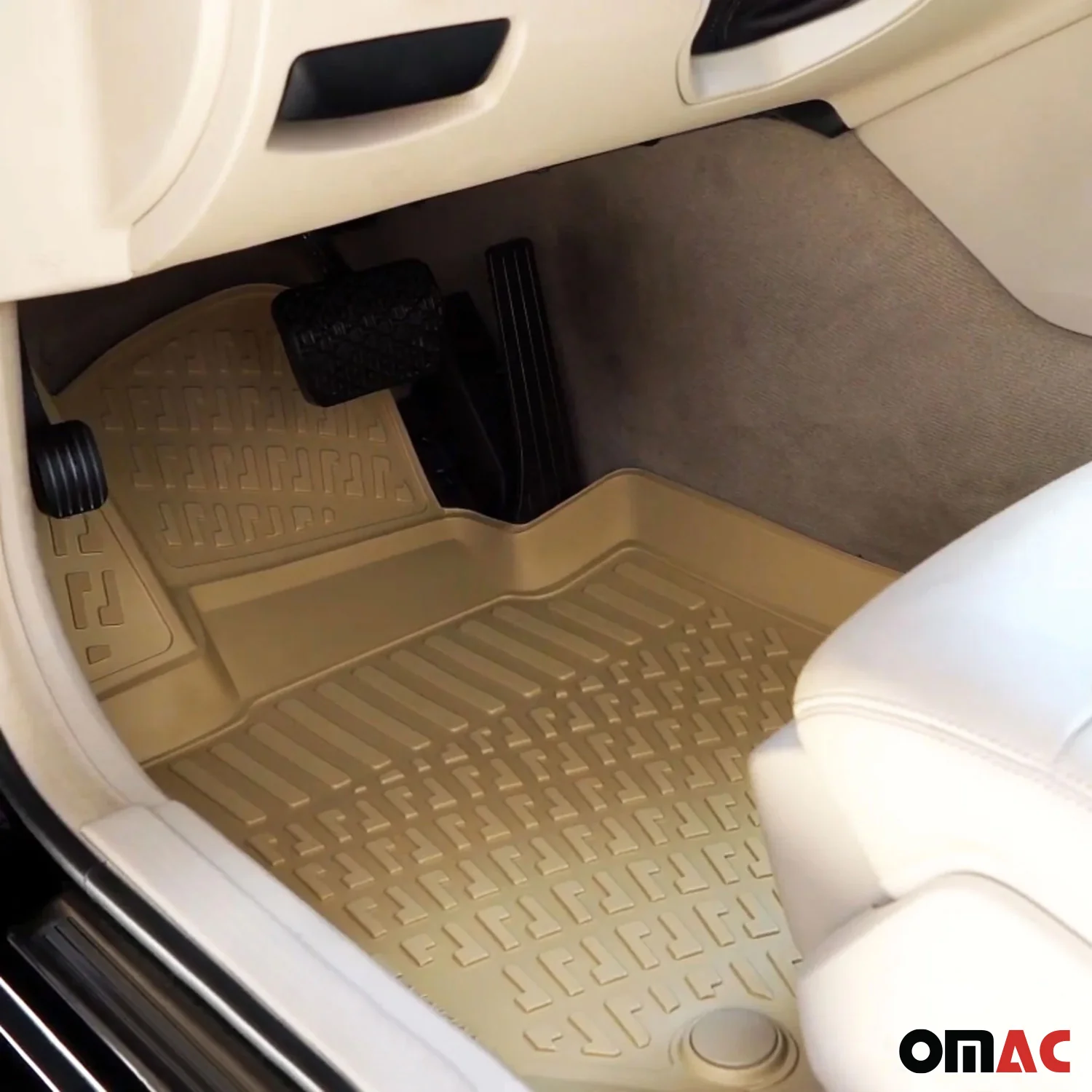 2016-2021 Honda Civic Floor Mats Liners Full Set All Weather Beige - Image 2