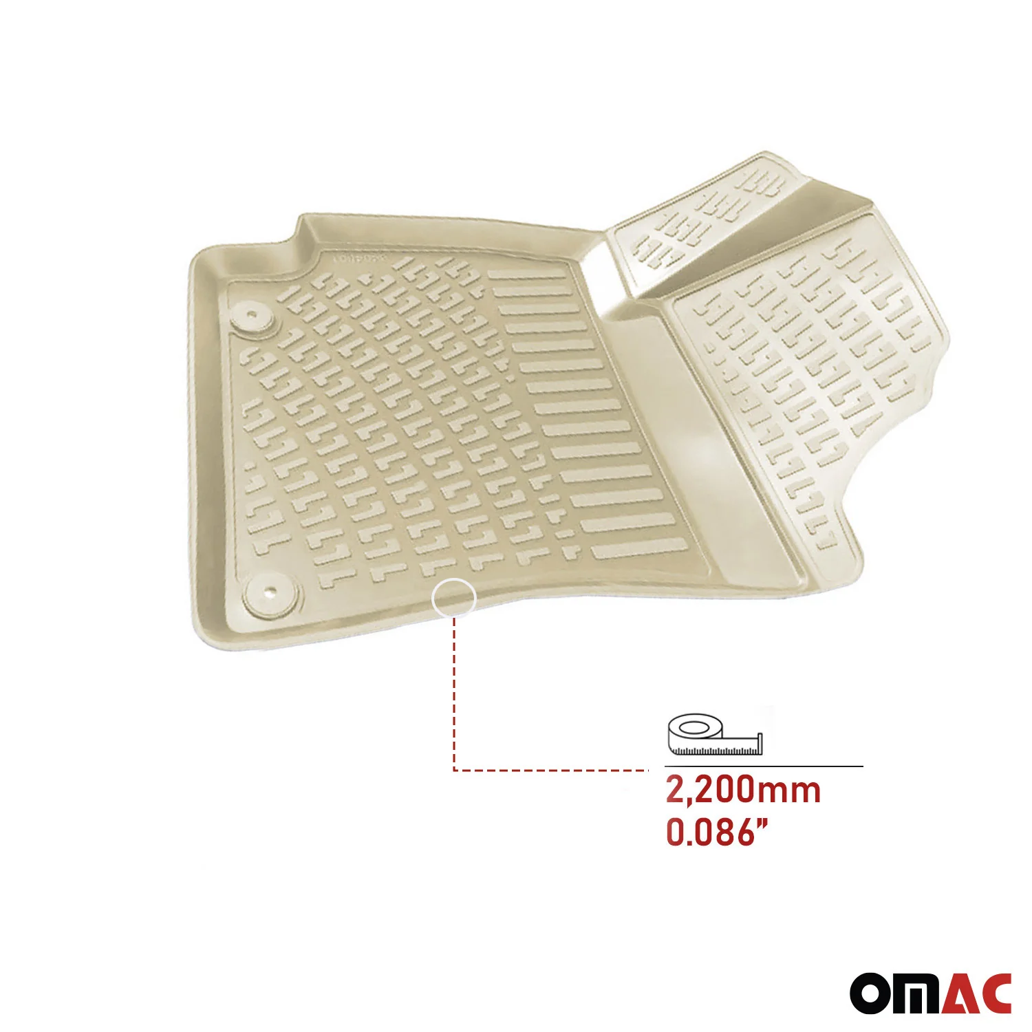 2016-2021 Honda Civic Floor Mats Liners Full Set All Weather Beige - Image 4