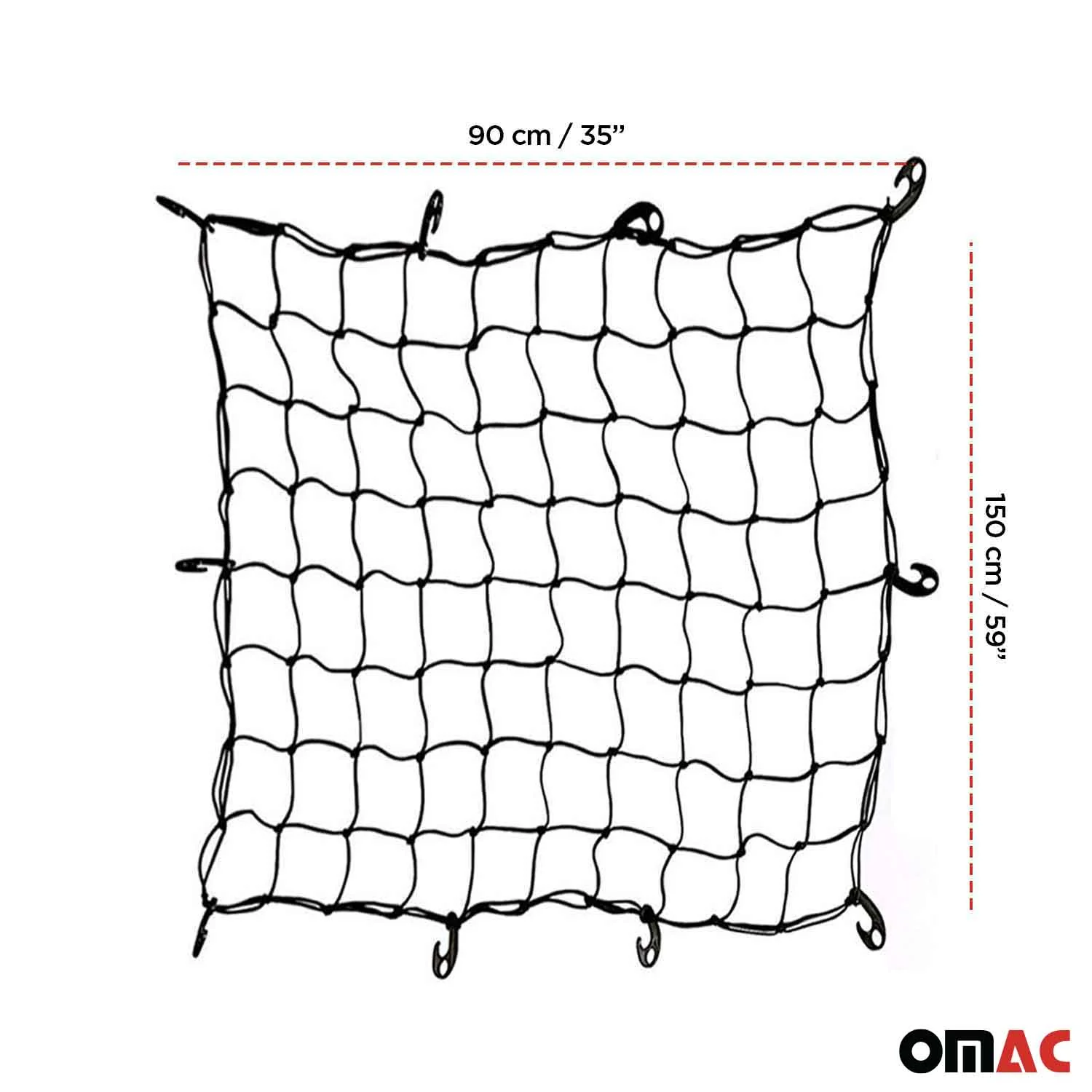 Floor Style Trunk Cargo Net 35" x 59" Mesh Storage Organizer - Image 3