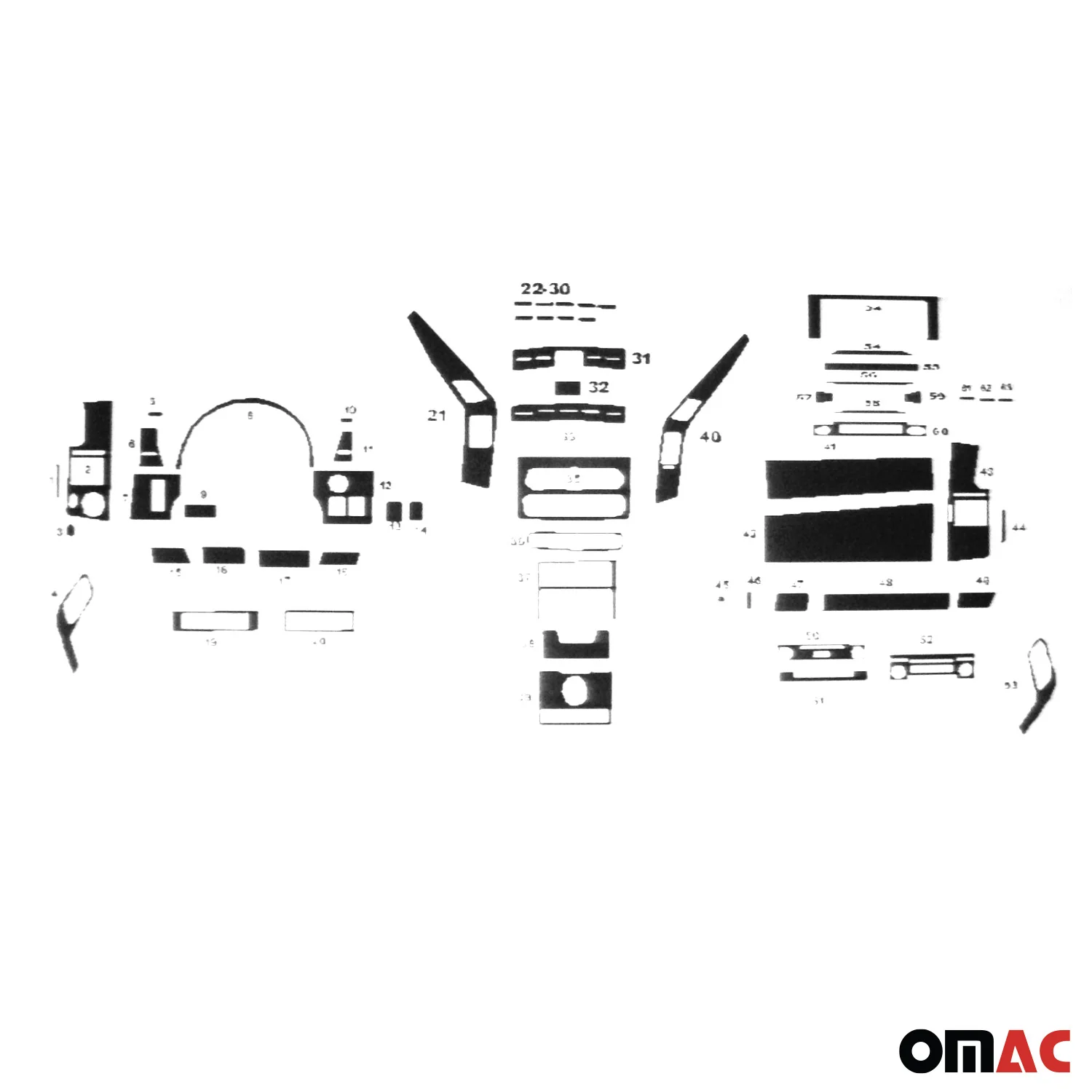 2006-2018 Mercedes Sprinter W906 Alu Look Dashboard Console Trim Kit 57 Pcs - Image 2