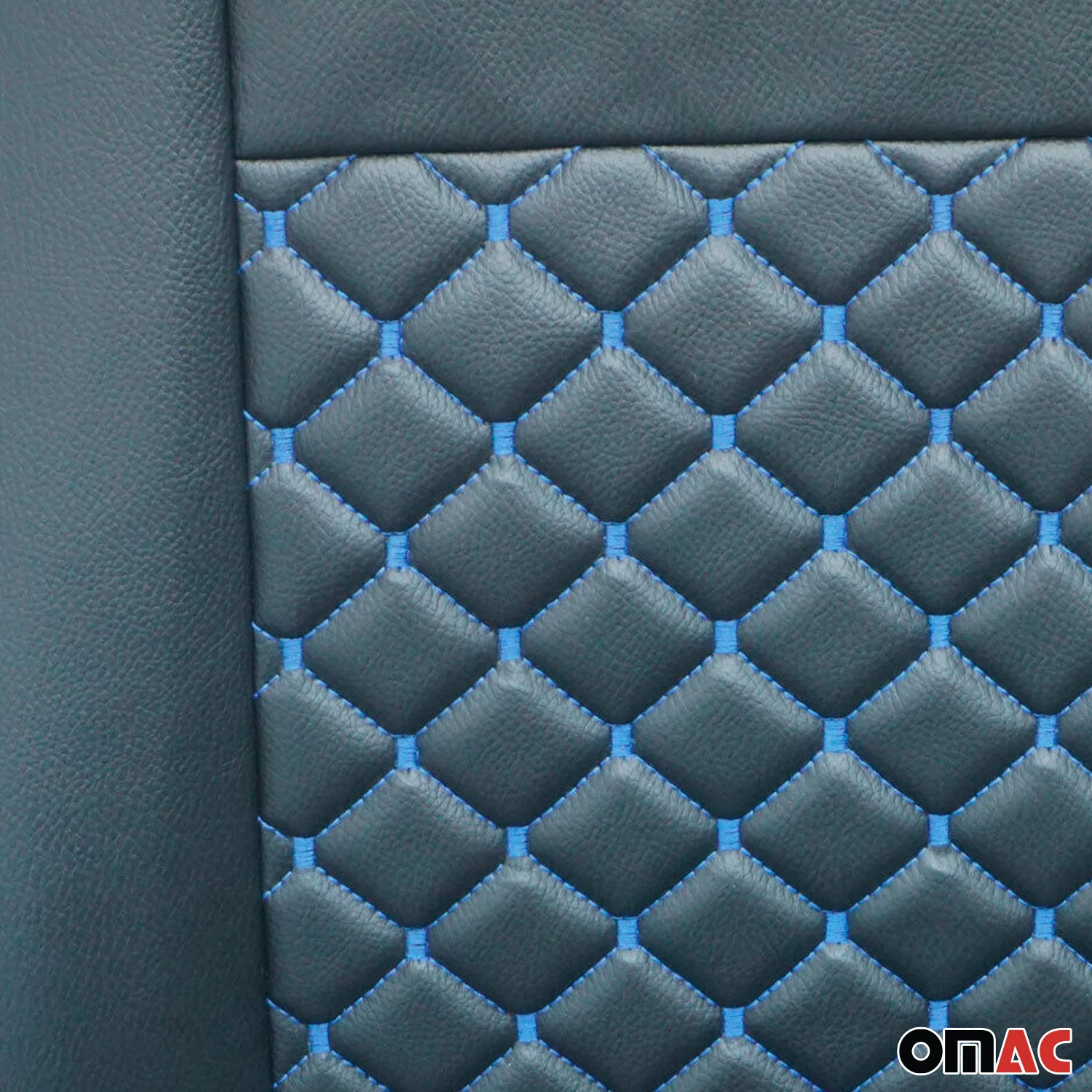 2015-2026 Ford Transit Leather Front Car Seat Covers Protector Black Blue - Image 9