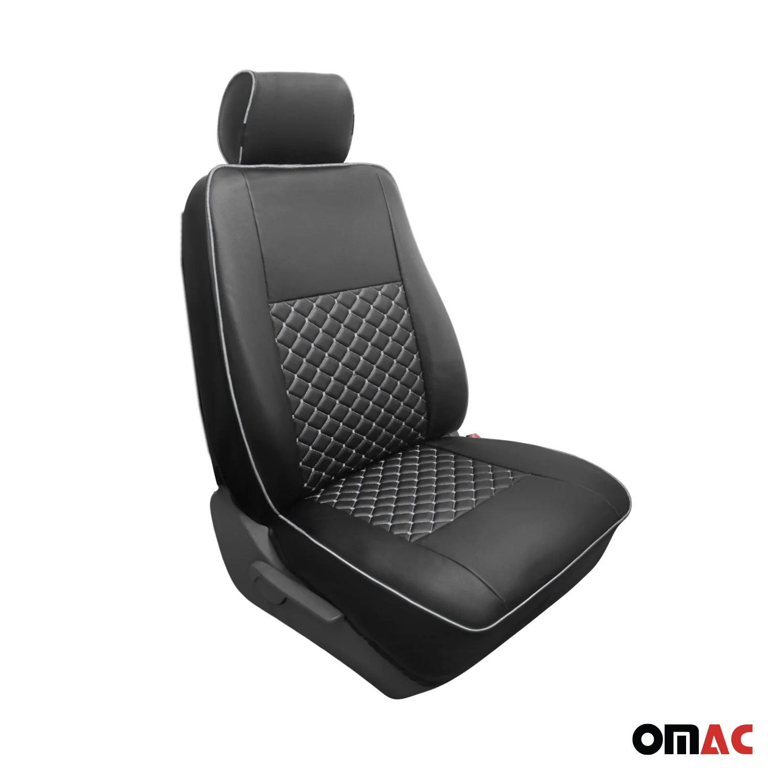 2015-2026 Ford Transit Leather Front Car Seat Covers Protector Black White - Image 7