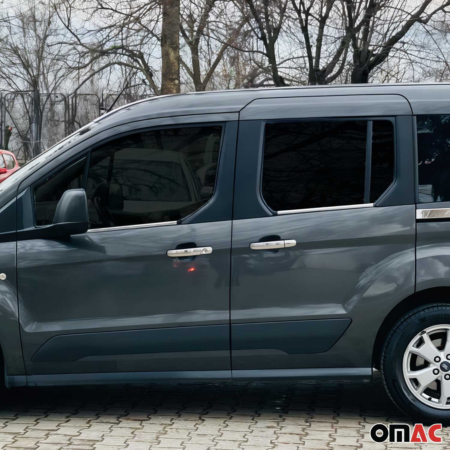 2019-2021 Ford Transit Connect Facelift Door Streamers & Window Trim Chrome Set 10x - Image 3