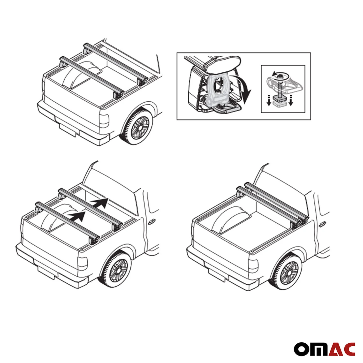 2022-2026 Hyundai Santa Cruz Truck Bed Rack System Alu Pick Up Sliding Rack 4Pcs - Image 4