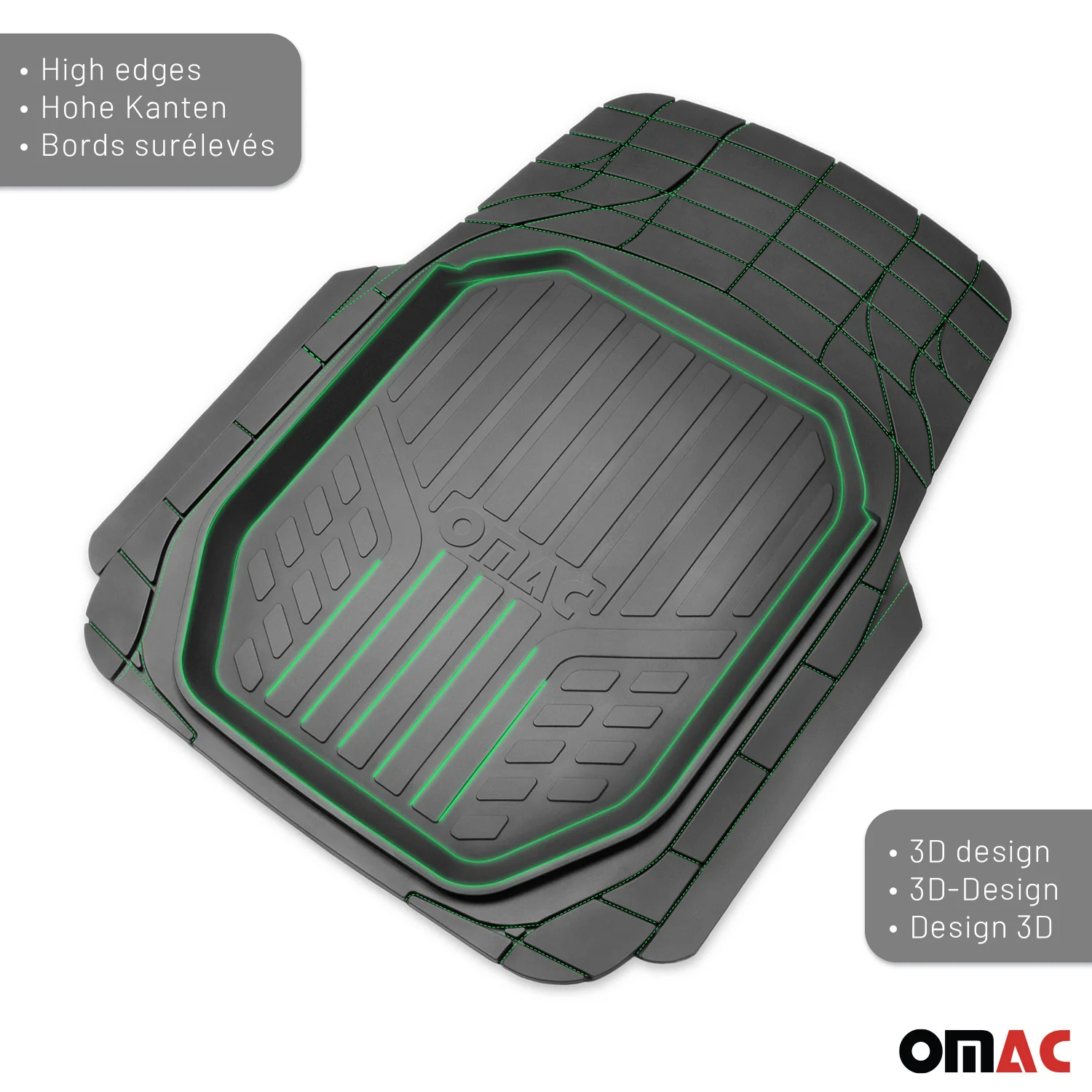 Hyundai Sonata Semi-Custom fit Floor Mats Liner All Weather 3D Black Waterproof 4Pcs - Image 3