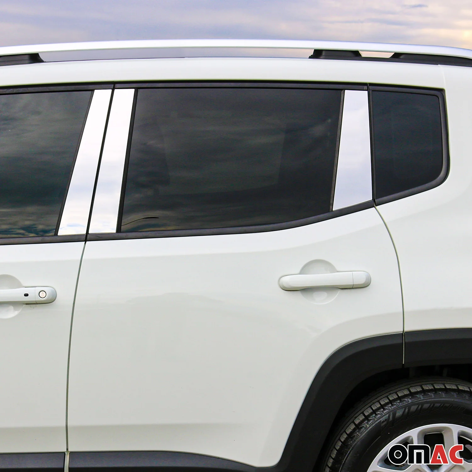 2015-2024 Jeep Renegade Window Pillar Posts Door Trim Cover Steel Silver 6x - Image 2