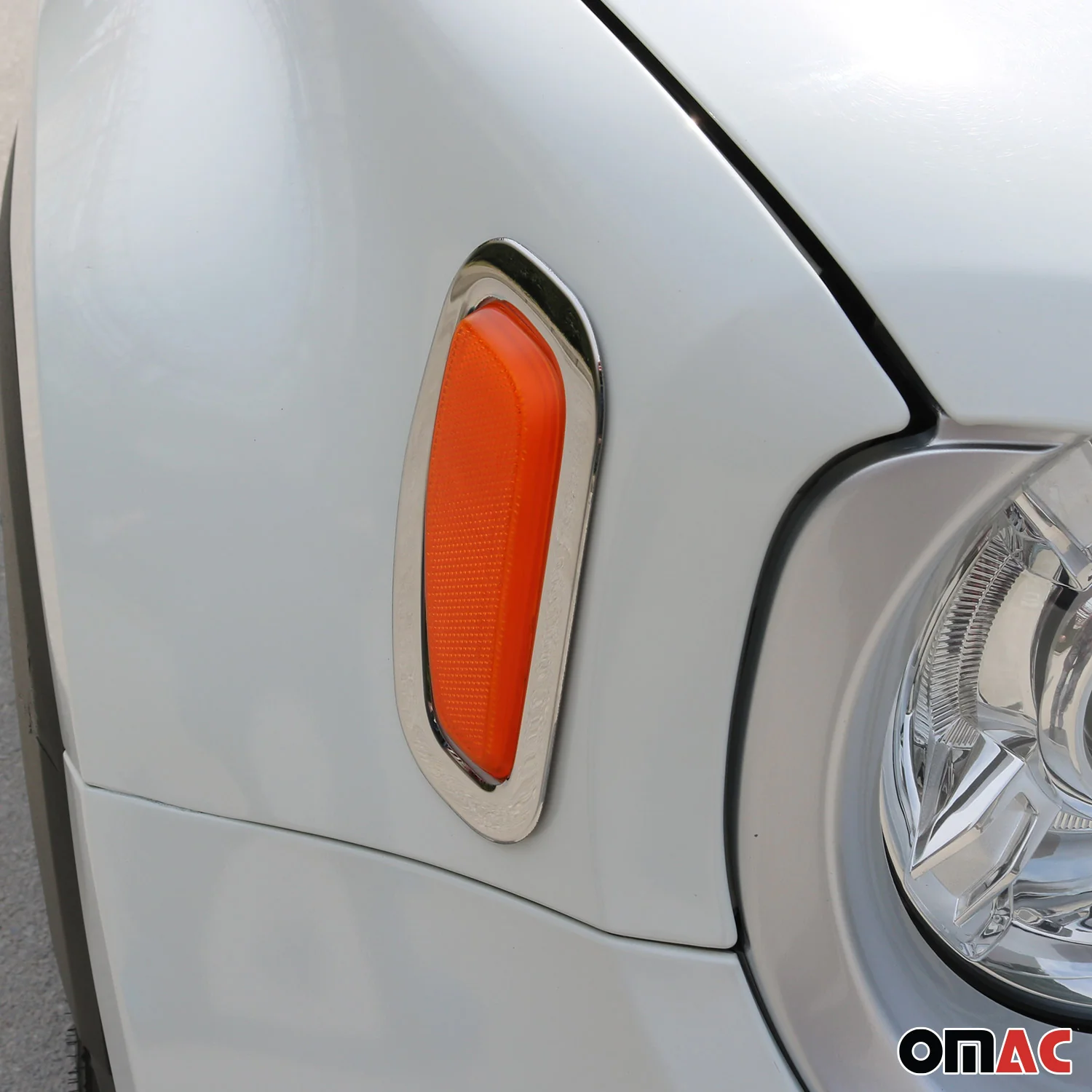 2019-2024 Jeep Renegade Side Indicator Signal Trim Cover Silver Steel 2 Pcs - Image 6