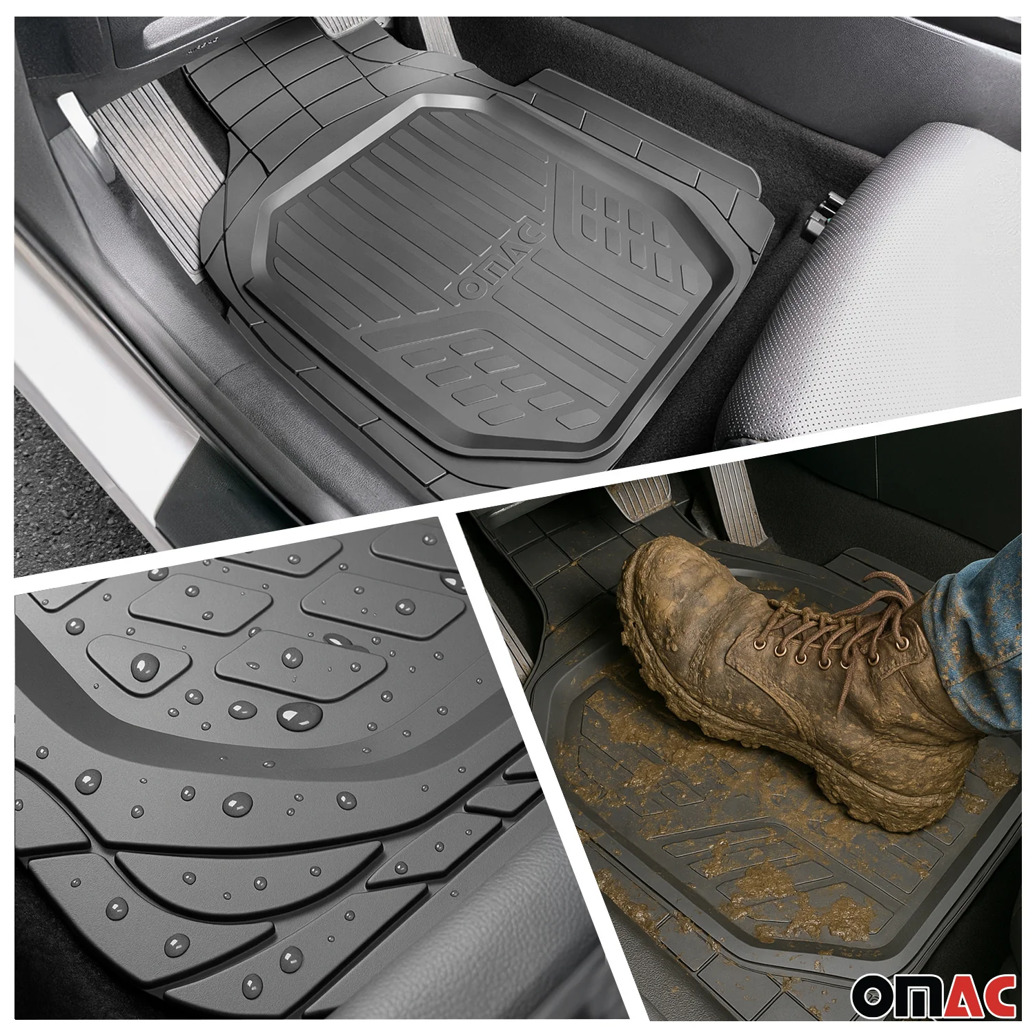 2020-2026 Kia Telluride Semi-Custom fit Floor Mats & Cargo Liner Black - Image 2