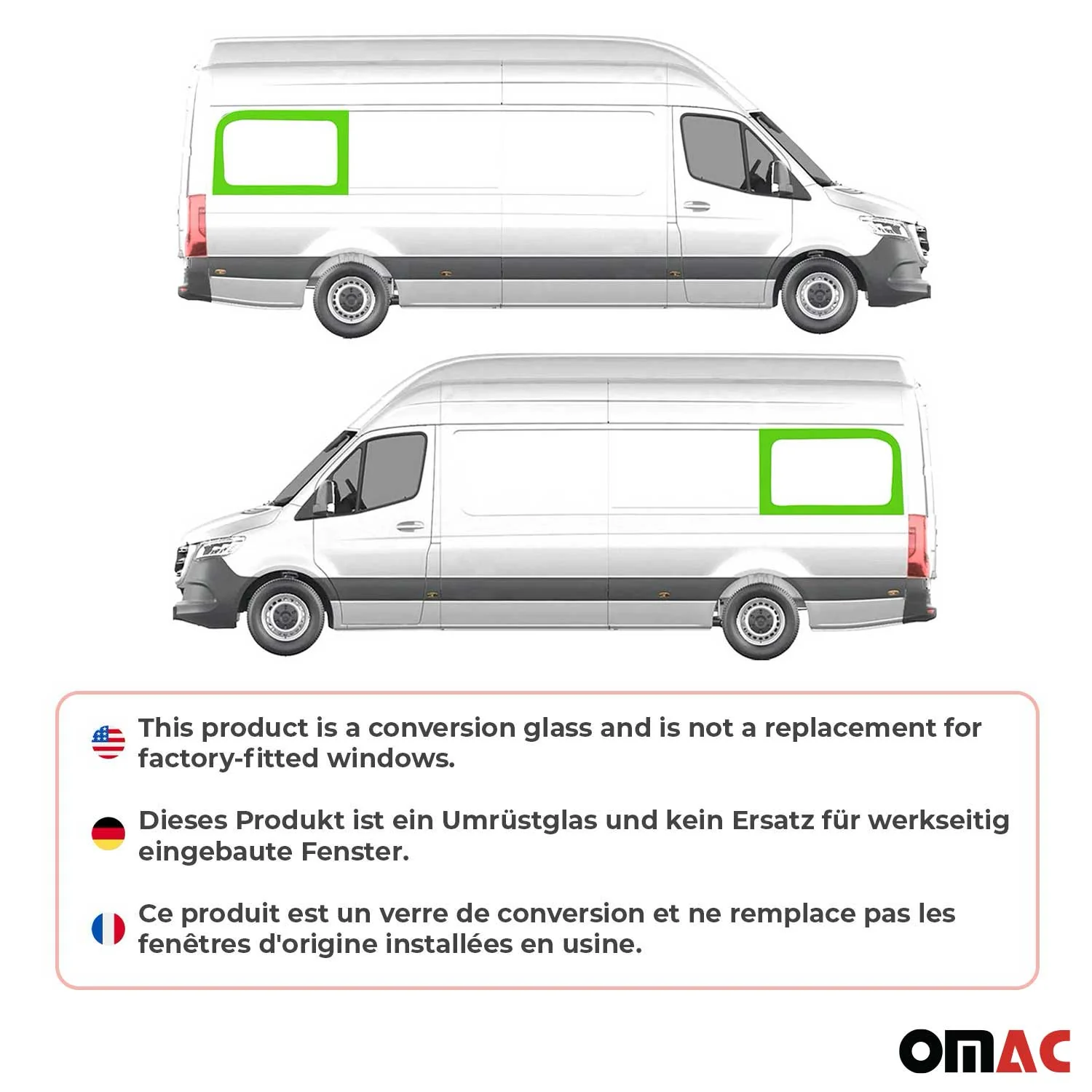 2006-2018 Mercedes Sprinter W906 Window Glass Rear Left & Right Side Set L3 L4 - Image 2