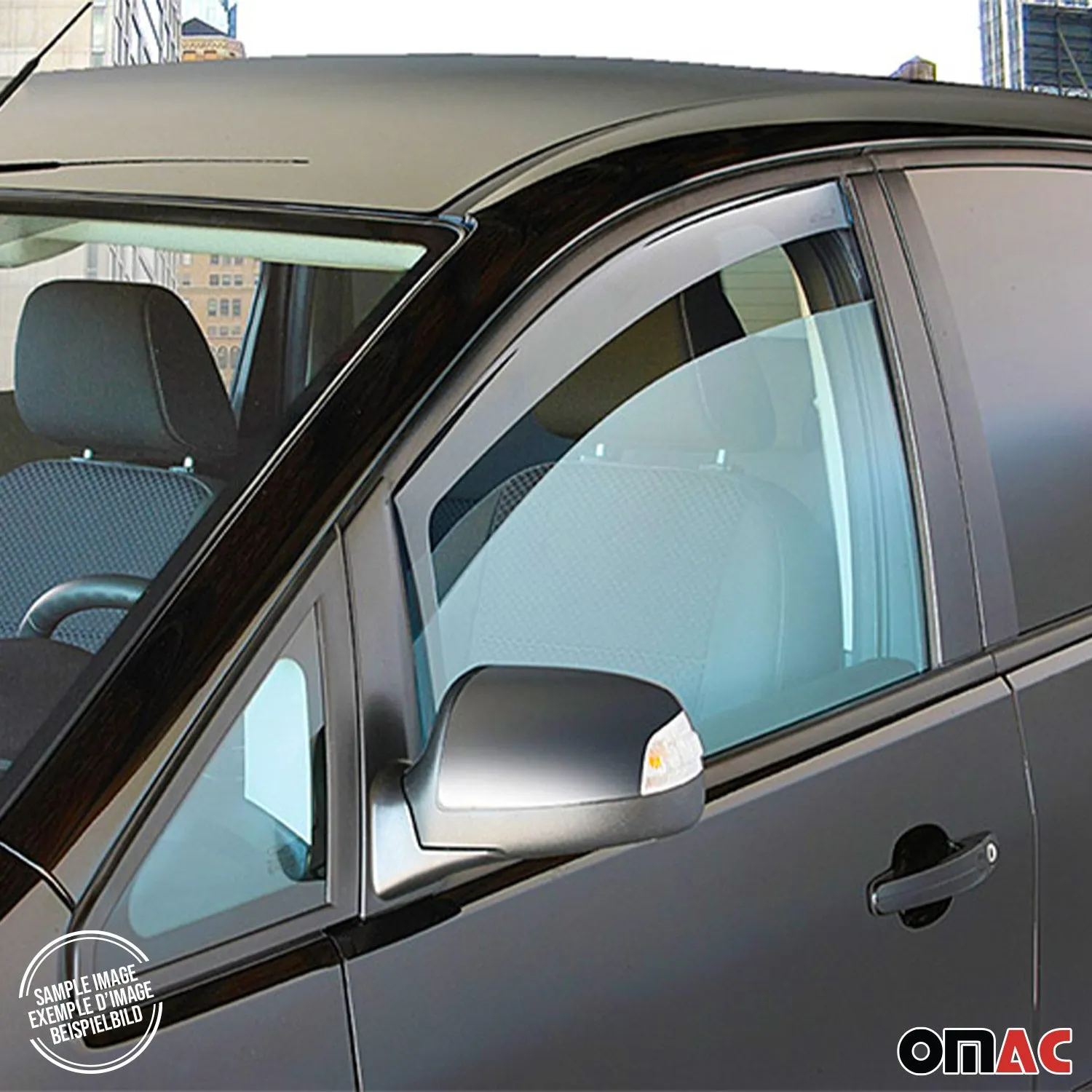 2006-2013 Mercedes Sprinter W906 Bug Shield Hood Deflector & Window Visor Kit 3Pcs Smoke - Image 3