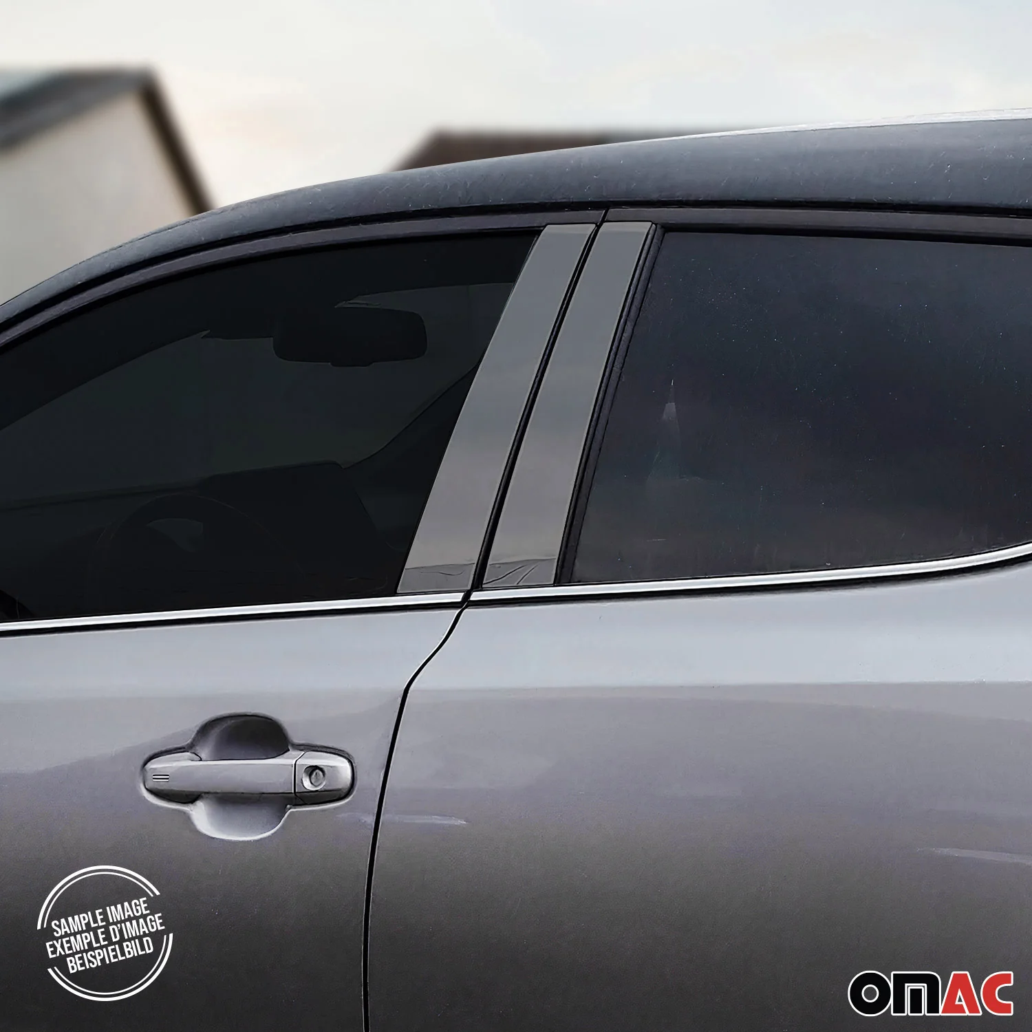 2011-2016 Mini Countryman R60 Window B Pillar Posts Door Trim Stainless Steel Dark 4x - Image 2