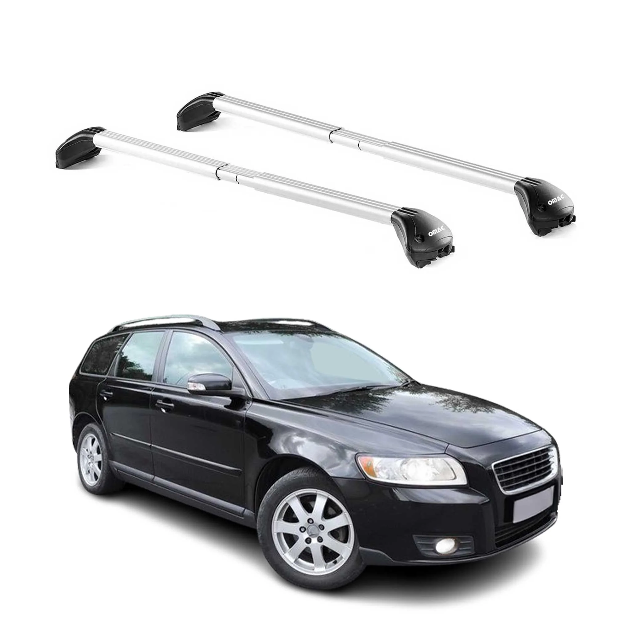 2004-2012 Volvo V50 Roof Rack Cross Bars Luggage Carrier 2 Pcs