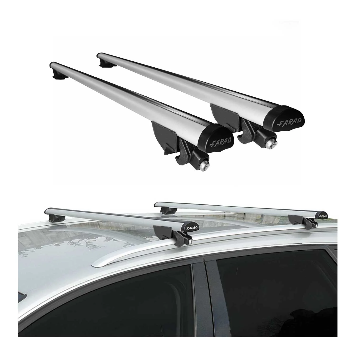2015-2019 Ford Edge Roof Rack Cross Bars Silver - Image 2