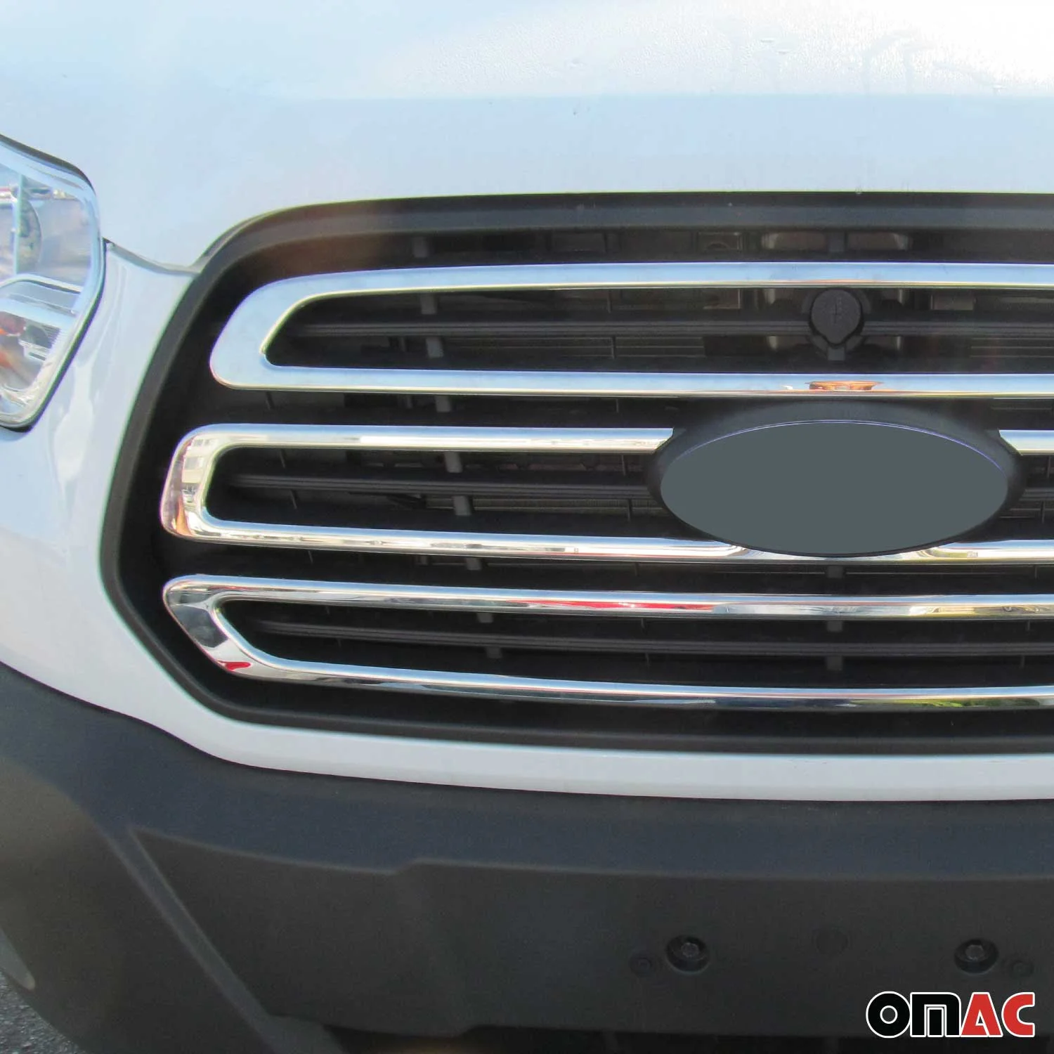 2015-2020 Ford Transit 150 250 350 Front Bumper Grill Trim Molding Stainless Steel 3Pcs - Image 2