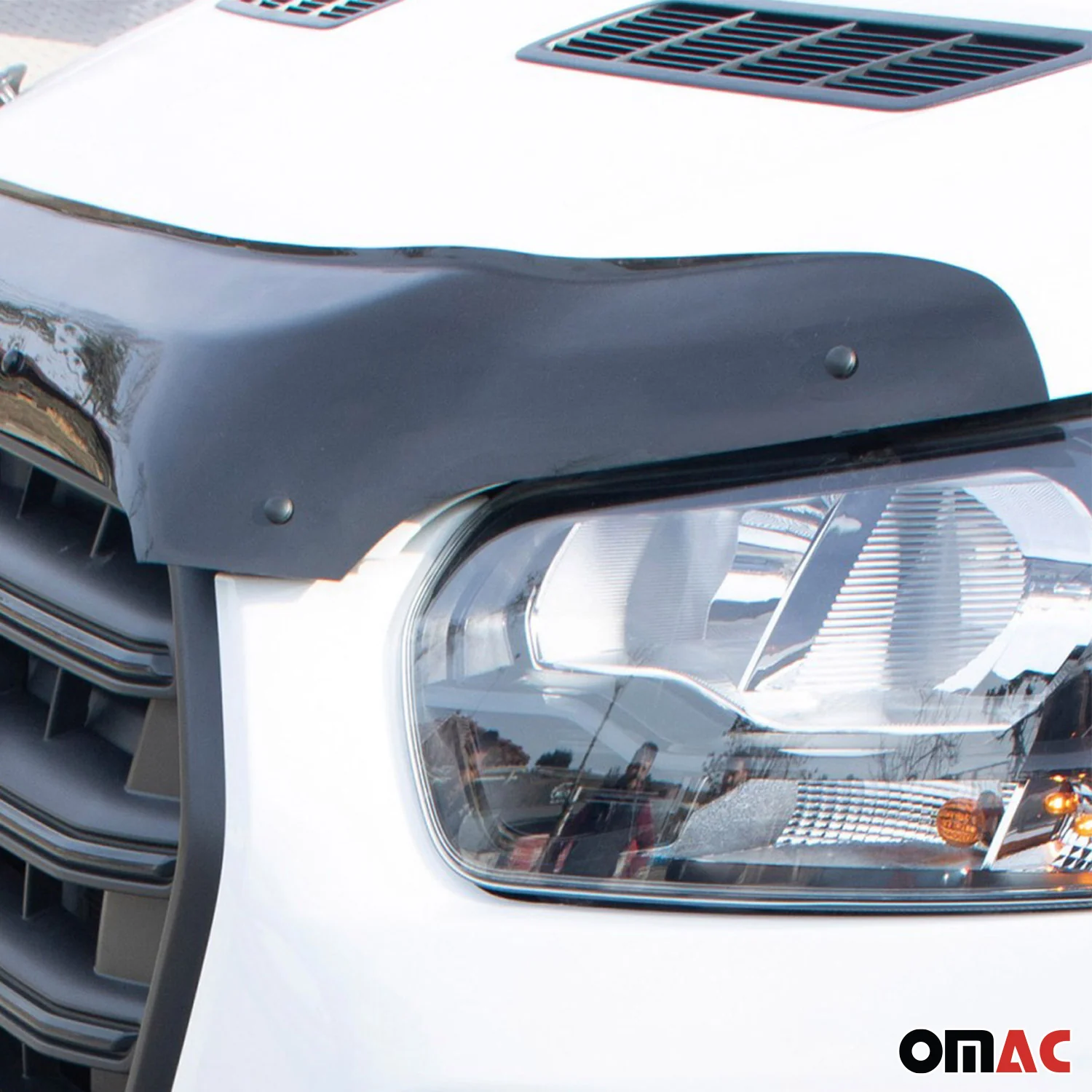 2015-2019 Ford Transit 150/250/350/350HD PRE-FL Front Bug Shield Hood 1 Pc Smoke - Image 9