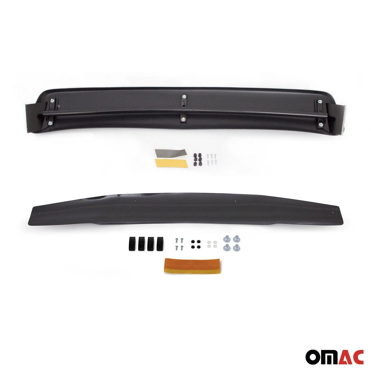 2005-2021 Nissan Frontier Windshield Sun Visor & Bug Shield Hood Deflector Kit 2Pcs Smoke - Image 8