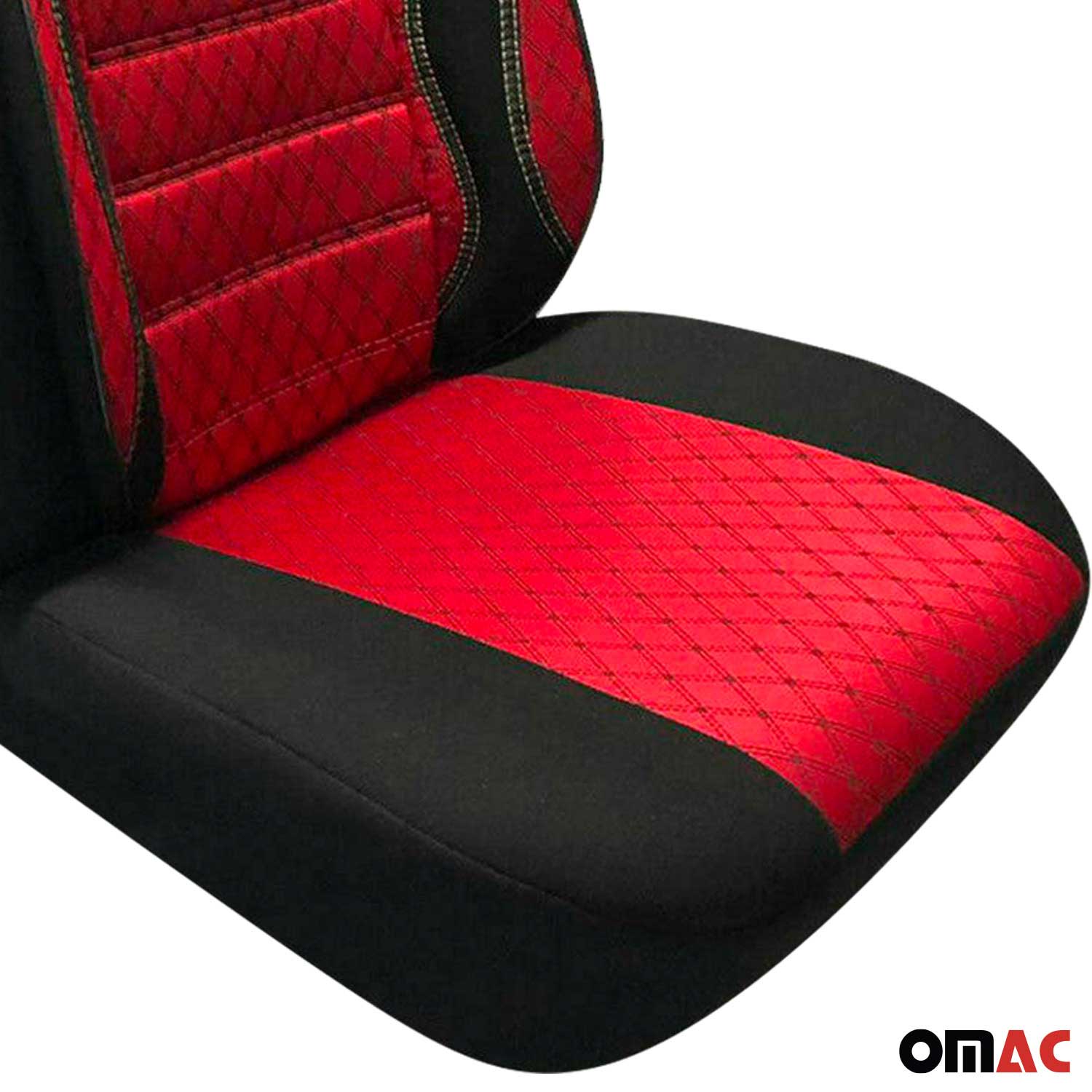 Front Car Pickup Van SUV Seat Cover Protection Fabric Black with Red 1 Pcs - Image 9