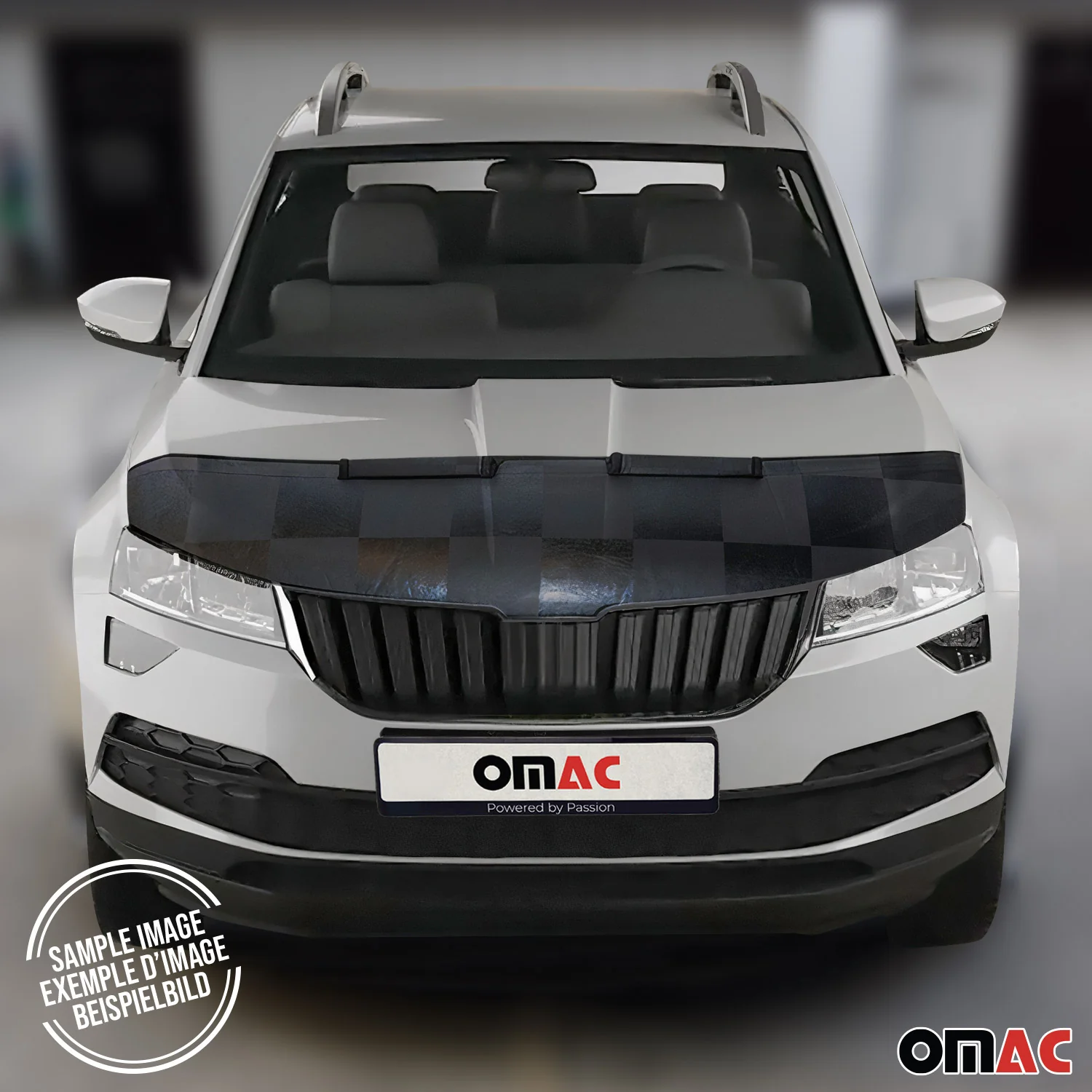 2017-2022 Kia Sportage Car Bonnet Mask Hood Bra Black Chequered 1 Pc - Image 2
