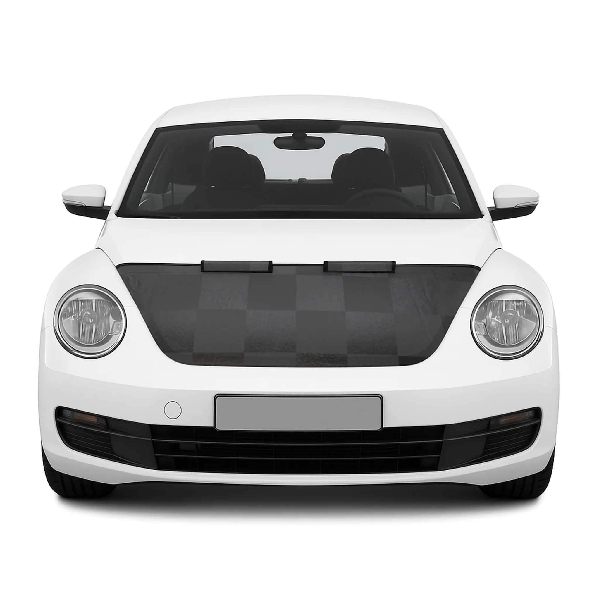 2012-2019 VW Beetle Car Bonnet Mask Hood Bra Black Chequered 1 Pc