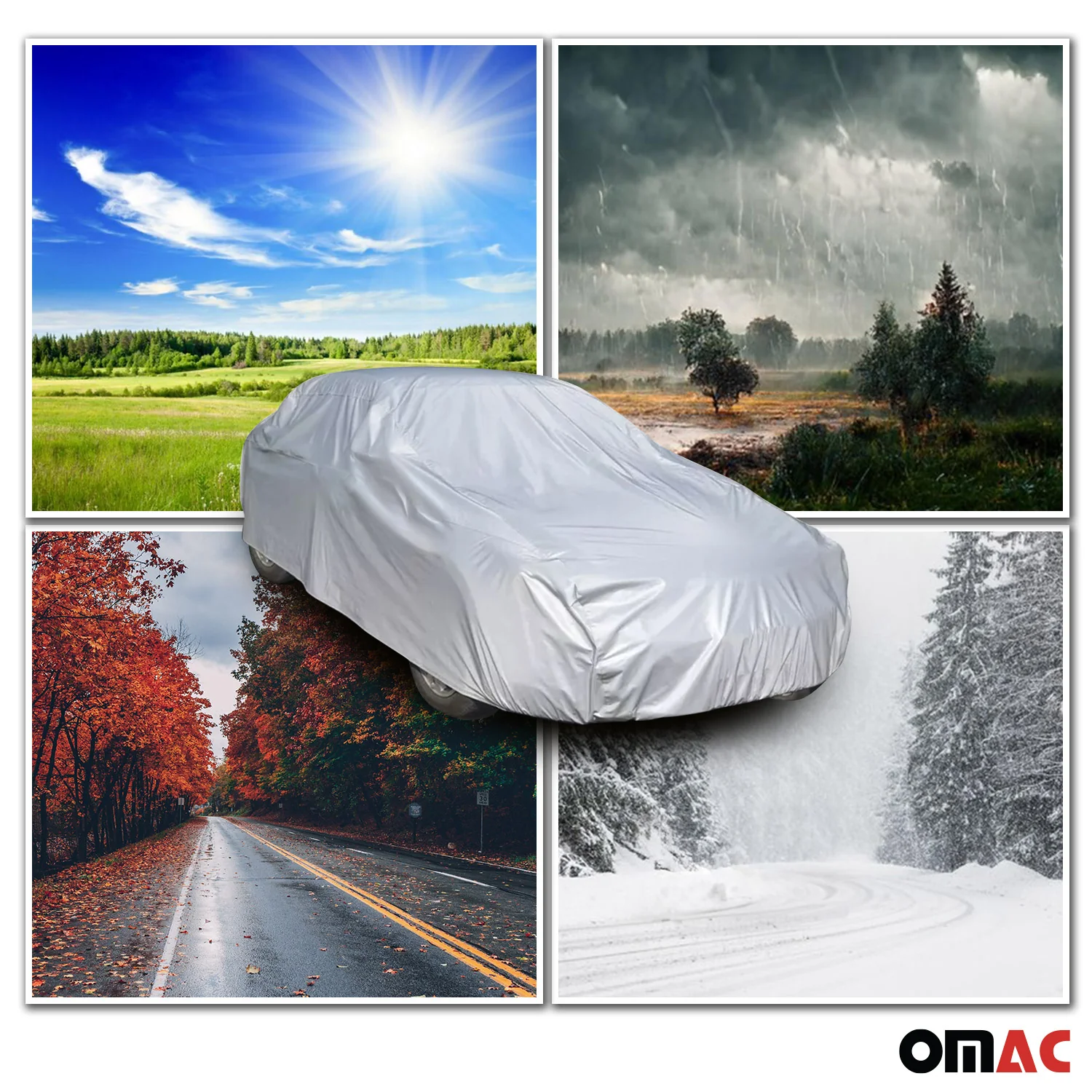 Full 18,7FT Car Protective Cover All Weather Outdoor Rain Dust SUV Durable Grey - Image 6