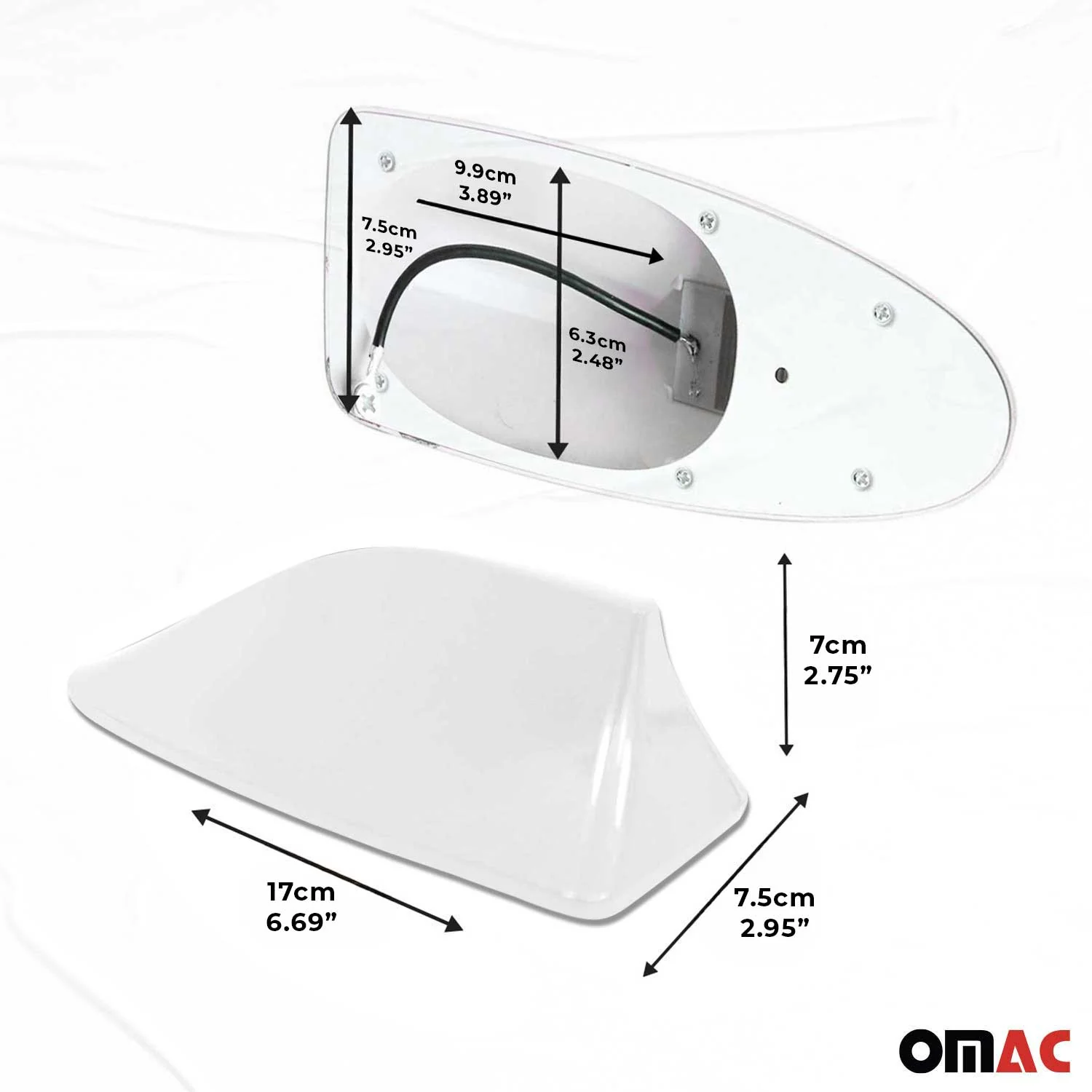 Genesis Car Shark Fin Antenna Roof Radio AM/FM Signal White - Image 3